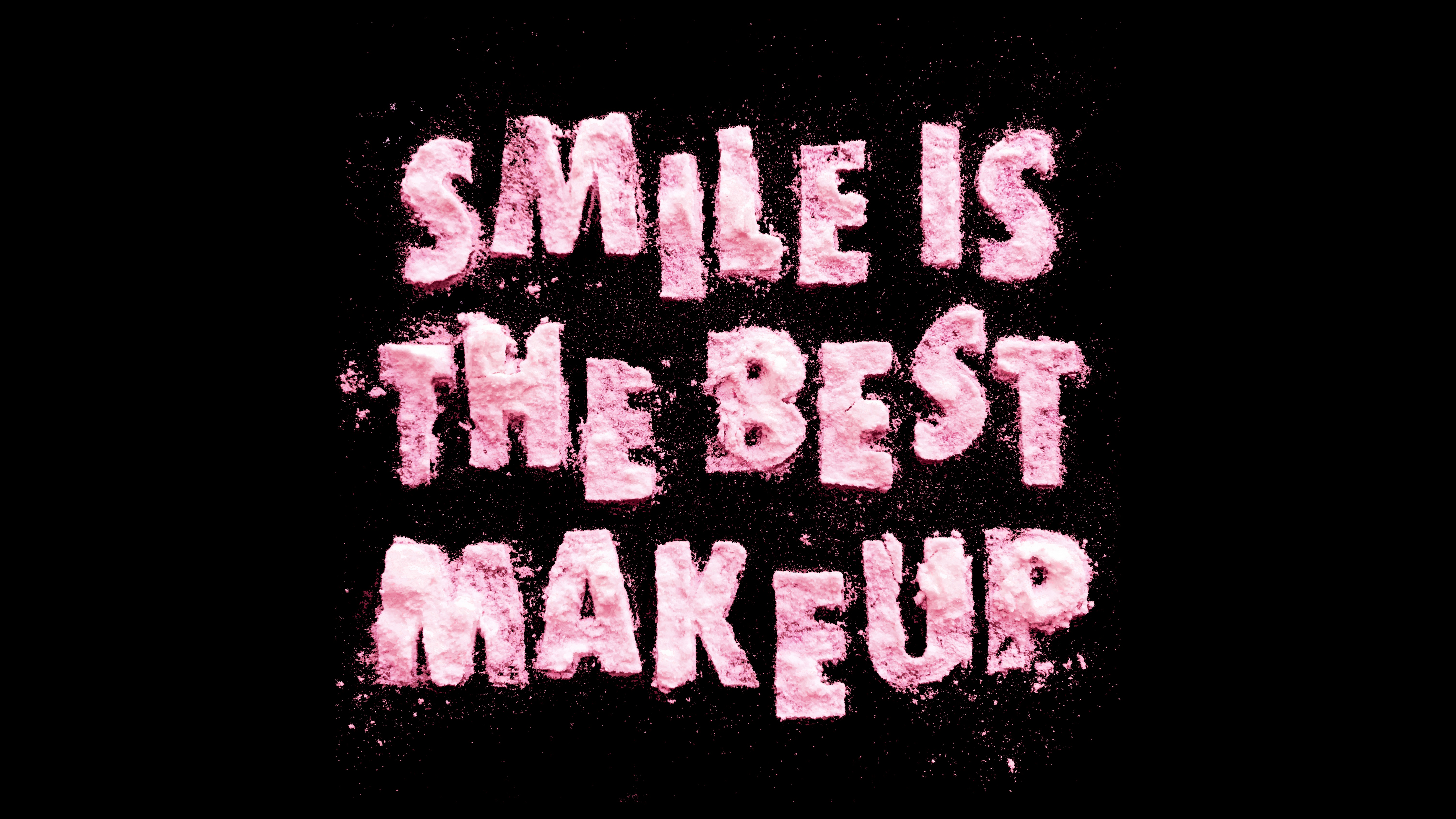 Smile is the Best Makeup Wallpaper 4K Girly Typography 5868