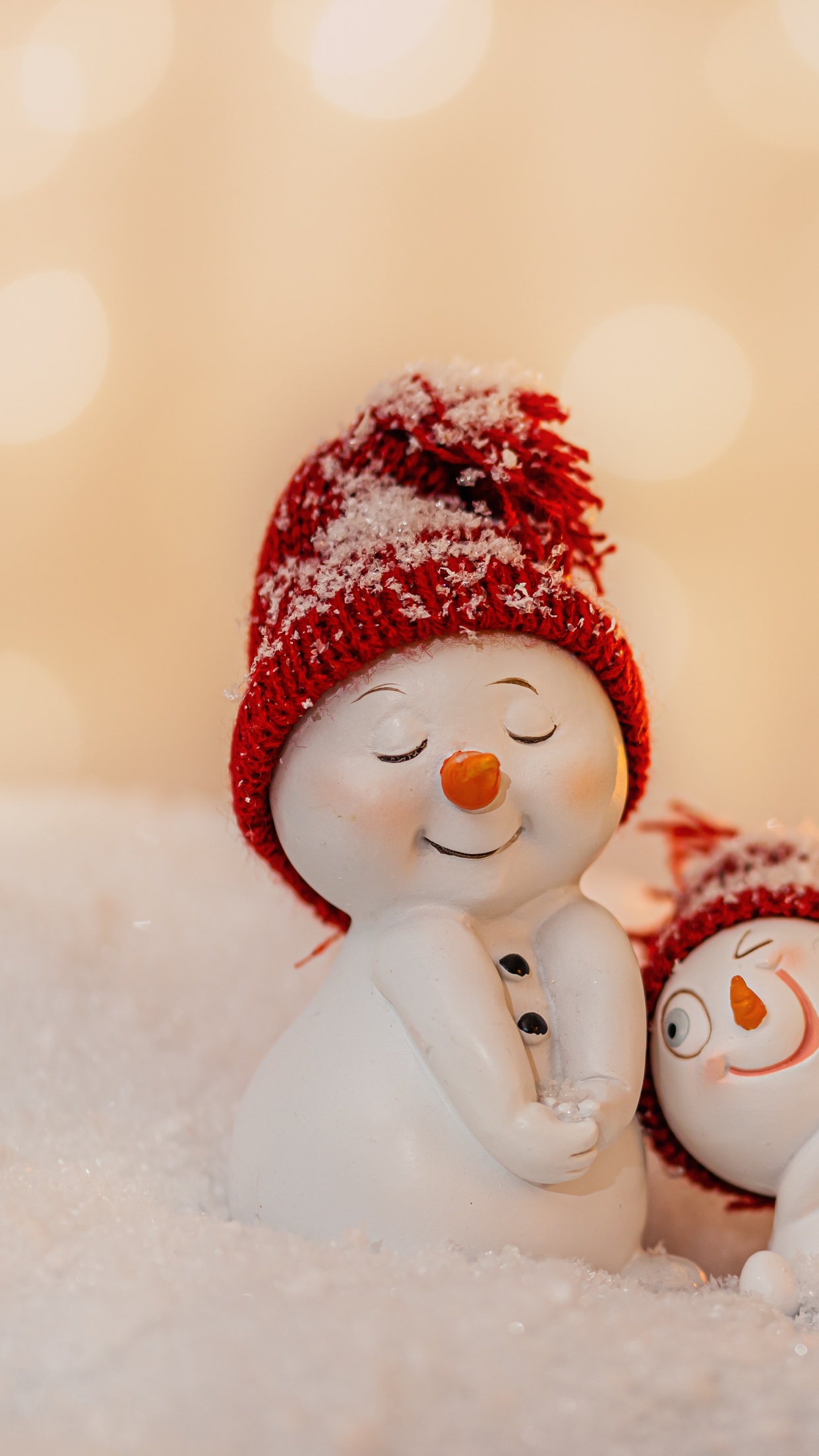 Snowmen Wallpaper 4K, Cute Christmas, Decoration
