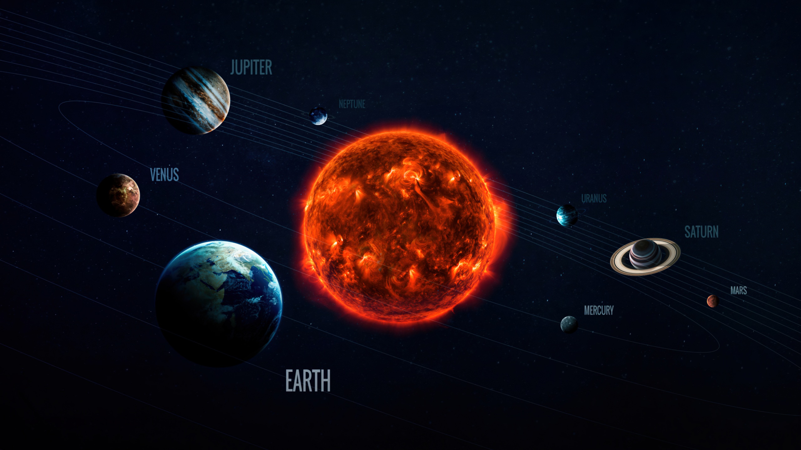 Solar system Wallpaper 4K, Planets, Sun, Mercury, Space, #7708