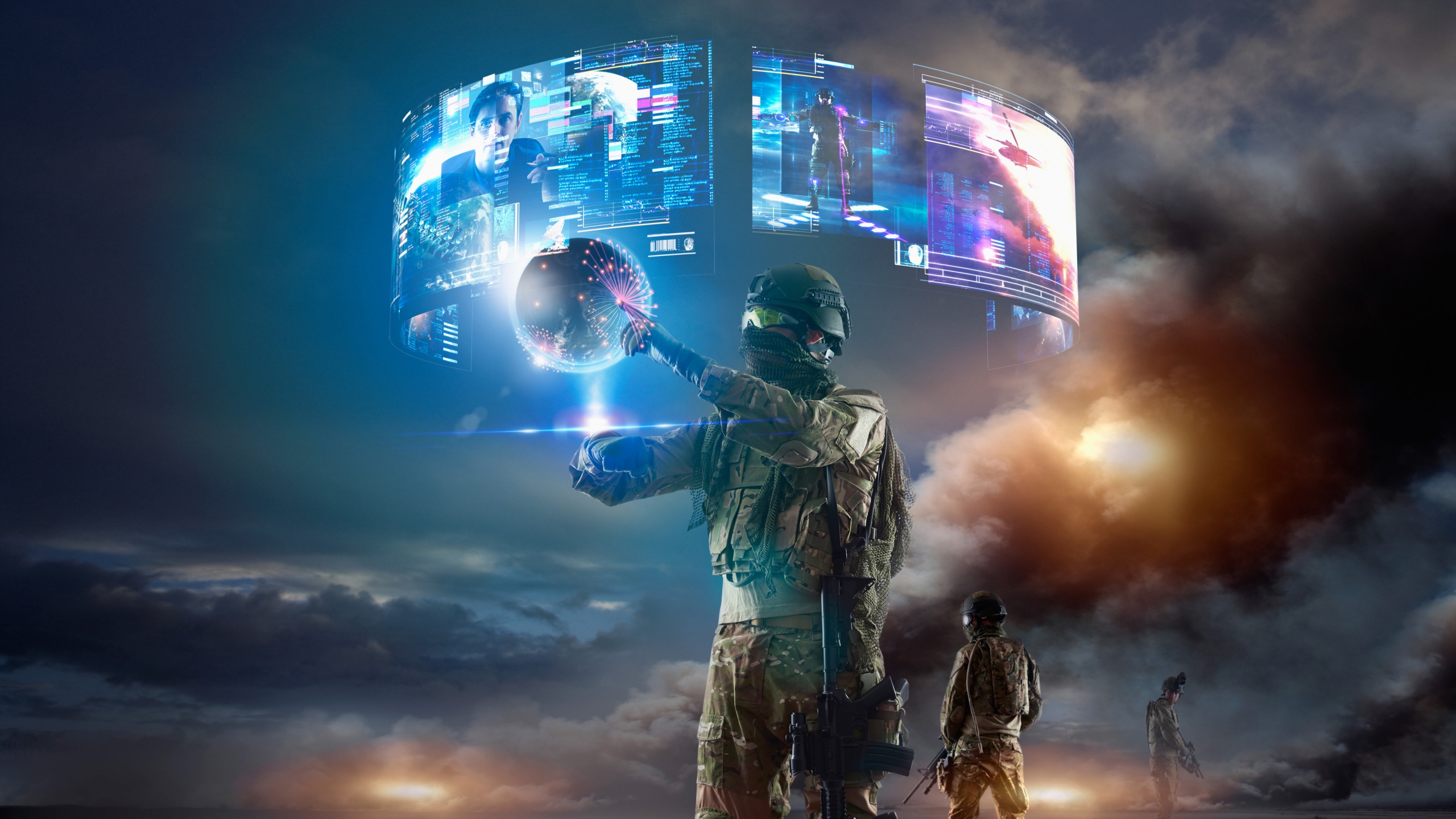 Soldiers Wallpaper 4K, Virtual reality, VR experience, Modern warfare