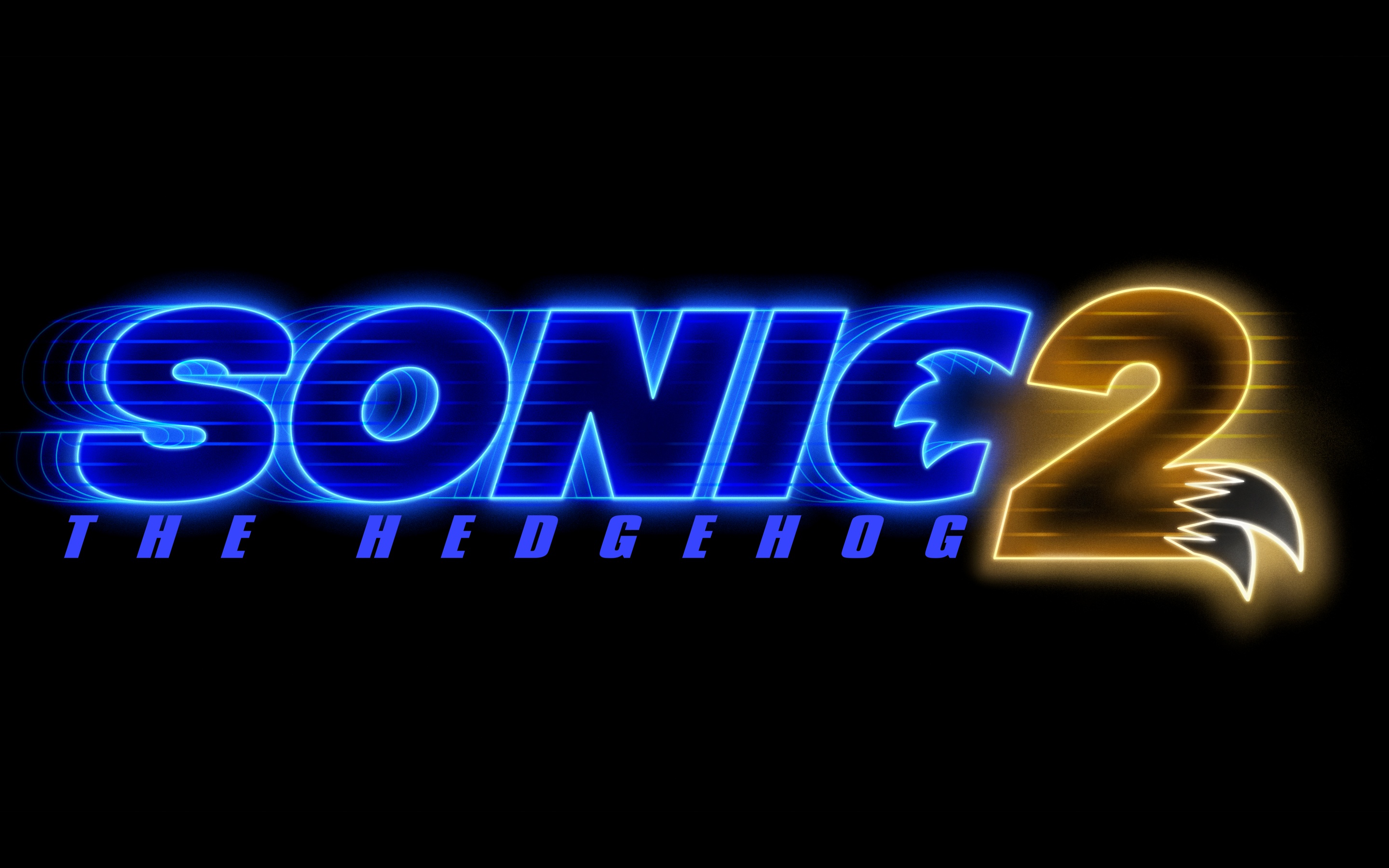 Sonic the Hedgehog 2 Wallpaper 4K, 2022 Movies, Black background