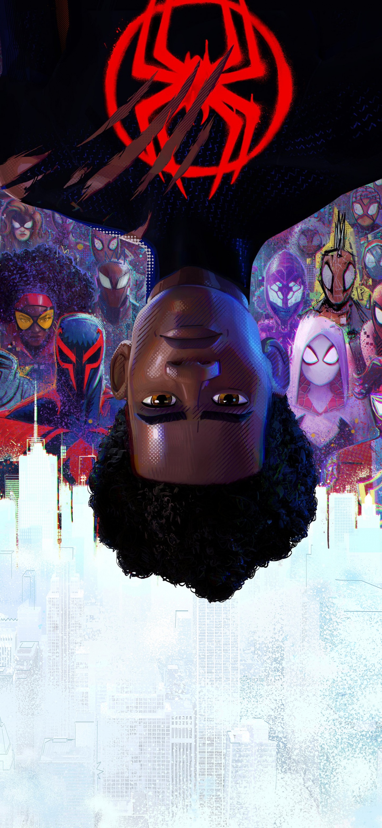 Converted this iconic image to mobile wallpaper from across the Spiderverse  : r/MobileWallpaper