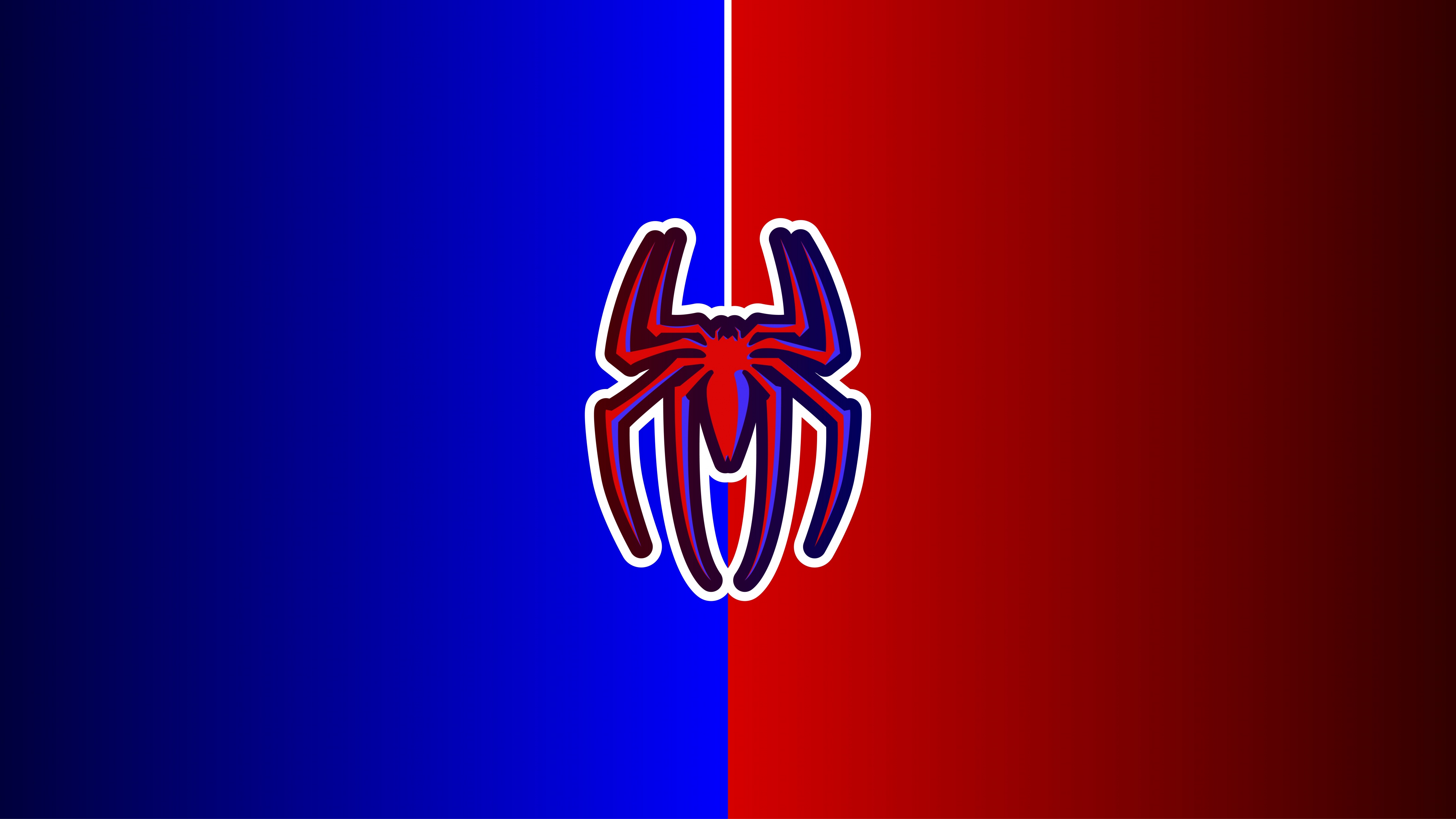Spider-Man Wallpaper 4K, Logo, Red background, Minimal, #4245