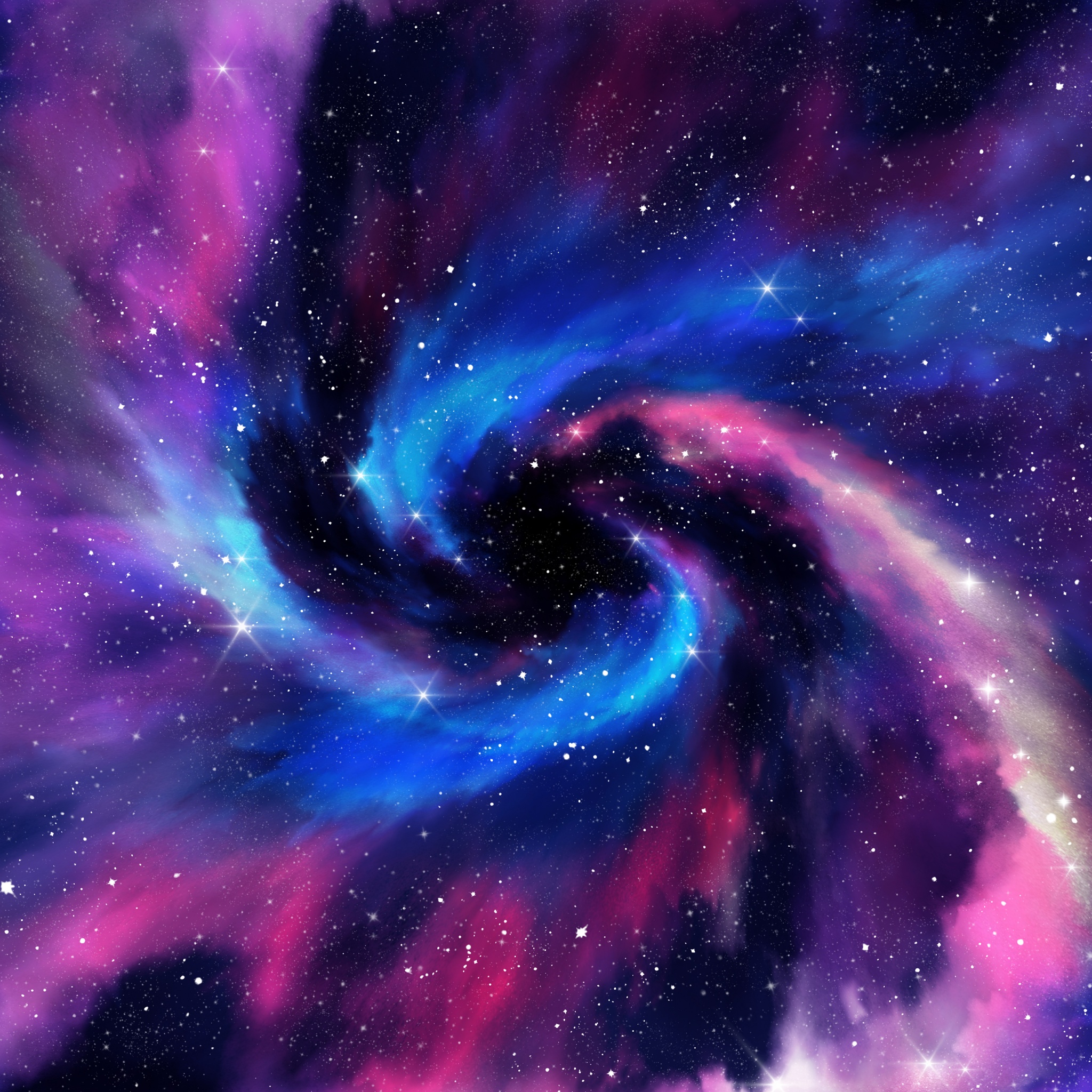 Spiral Galaxy Wallpaper 4K, Milky Way, Stars, Deep space, Colorful