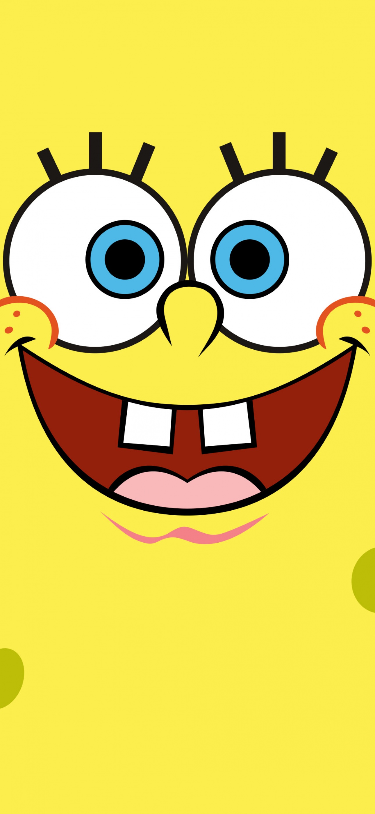 SpongeBob smiley face Wallpaper 4K, Yellow background, Minimal, #9386