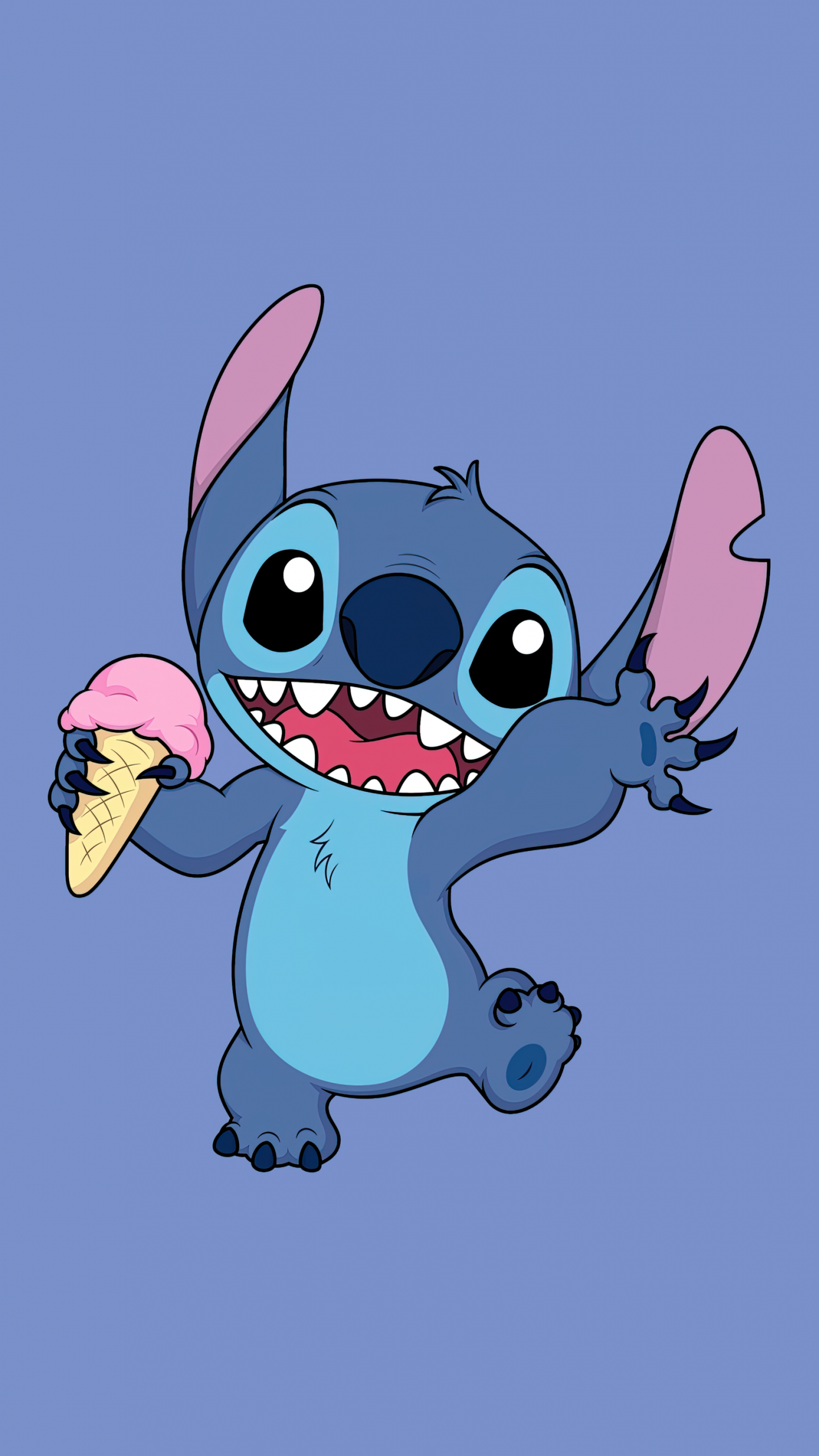 Stitch Wallpaper 4K, Disney, Cartoon, Blue background, #10901