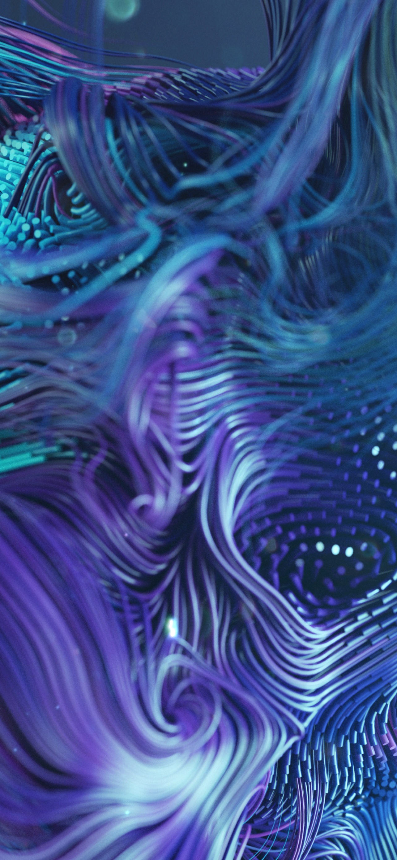 Strands Wallpaper 4K, Pattern, CGI, 3D background, Blue