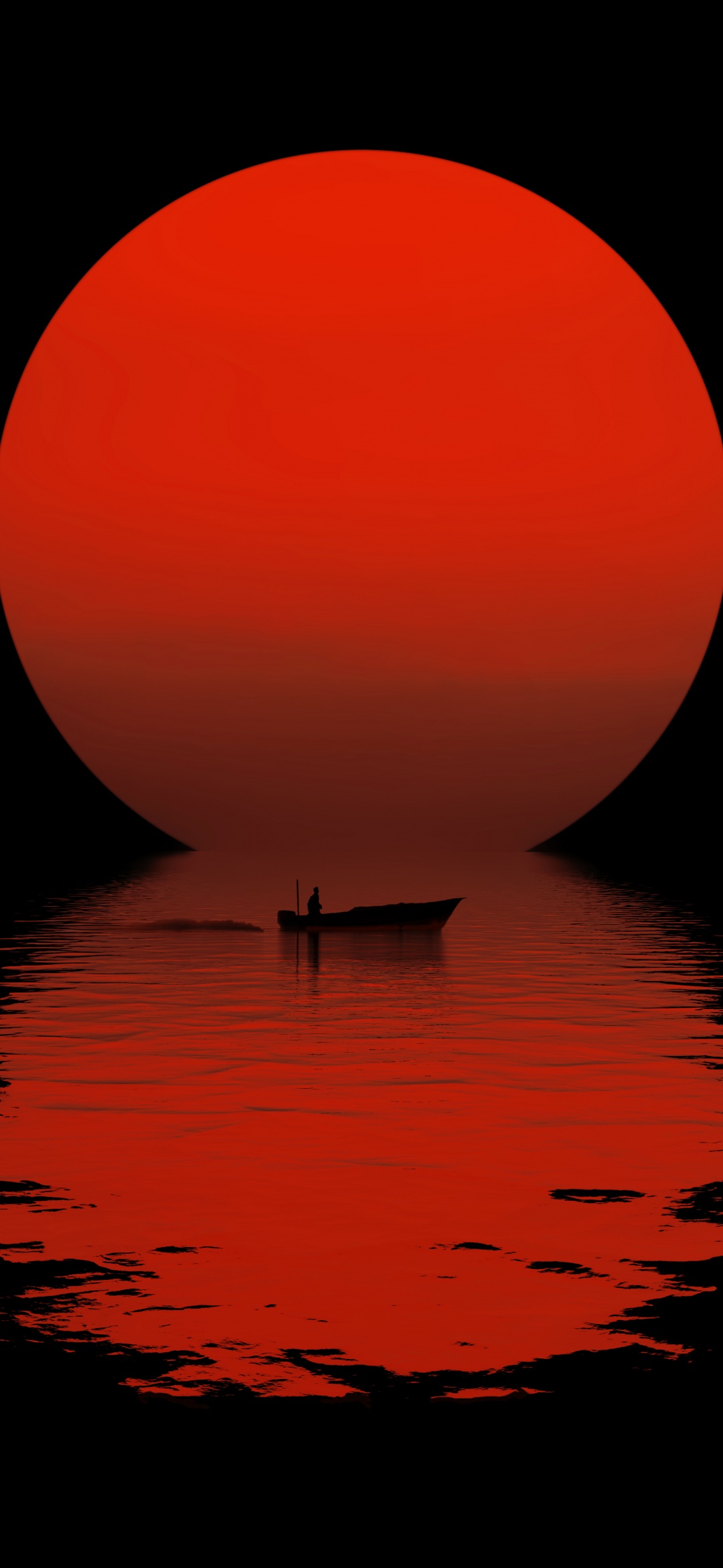 Sun Wallpaper 4K, Boat, Reflection, Night, Black/Dark, #5603