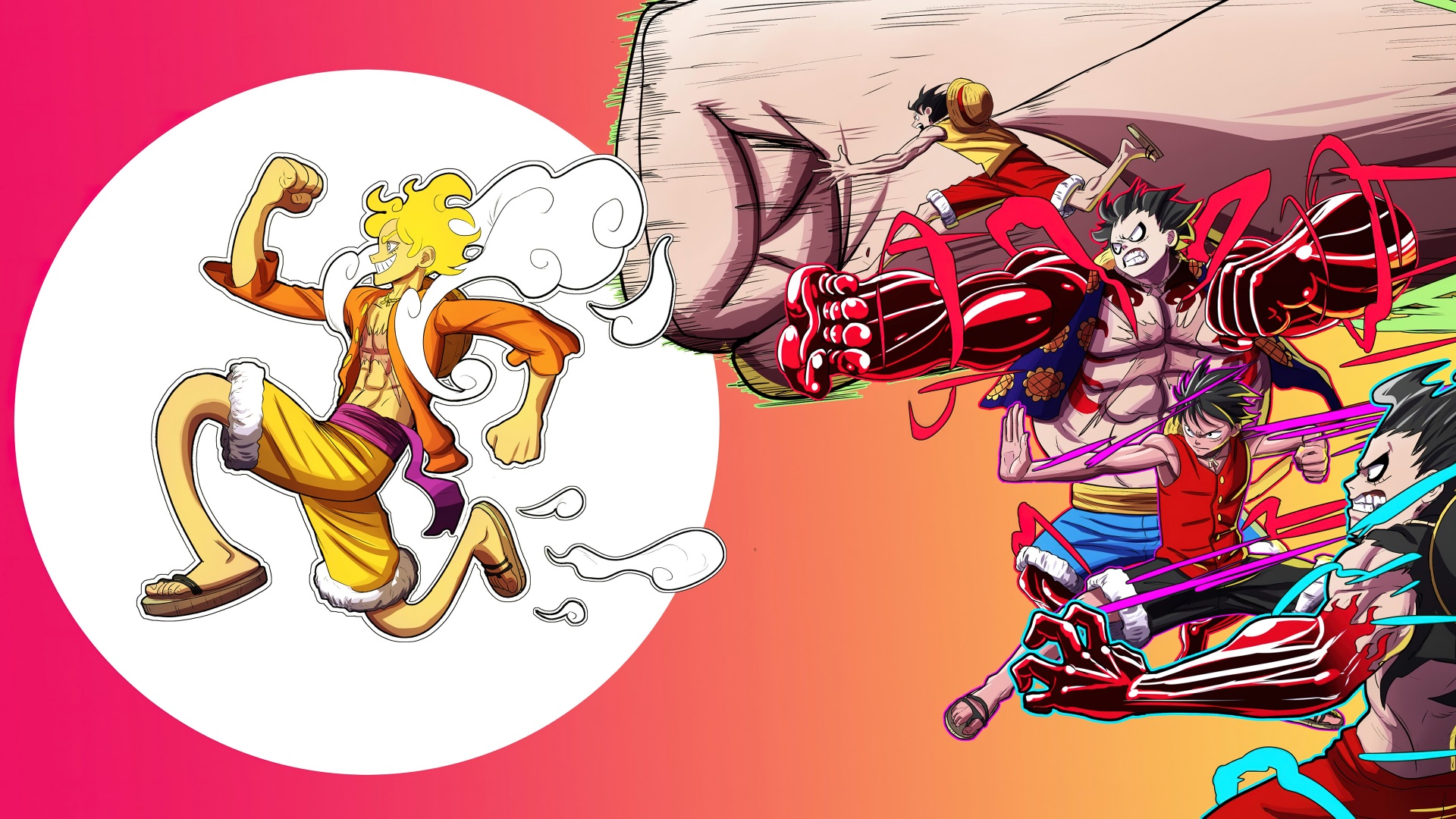 Sun God Nika Wallpaper 4K, Luffy, One Piece