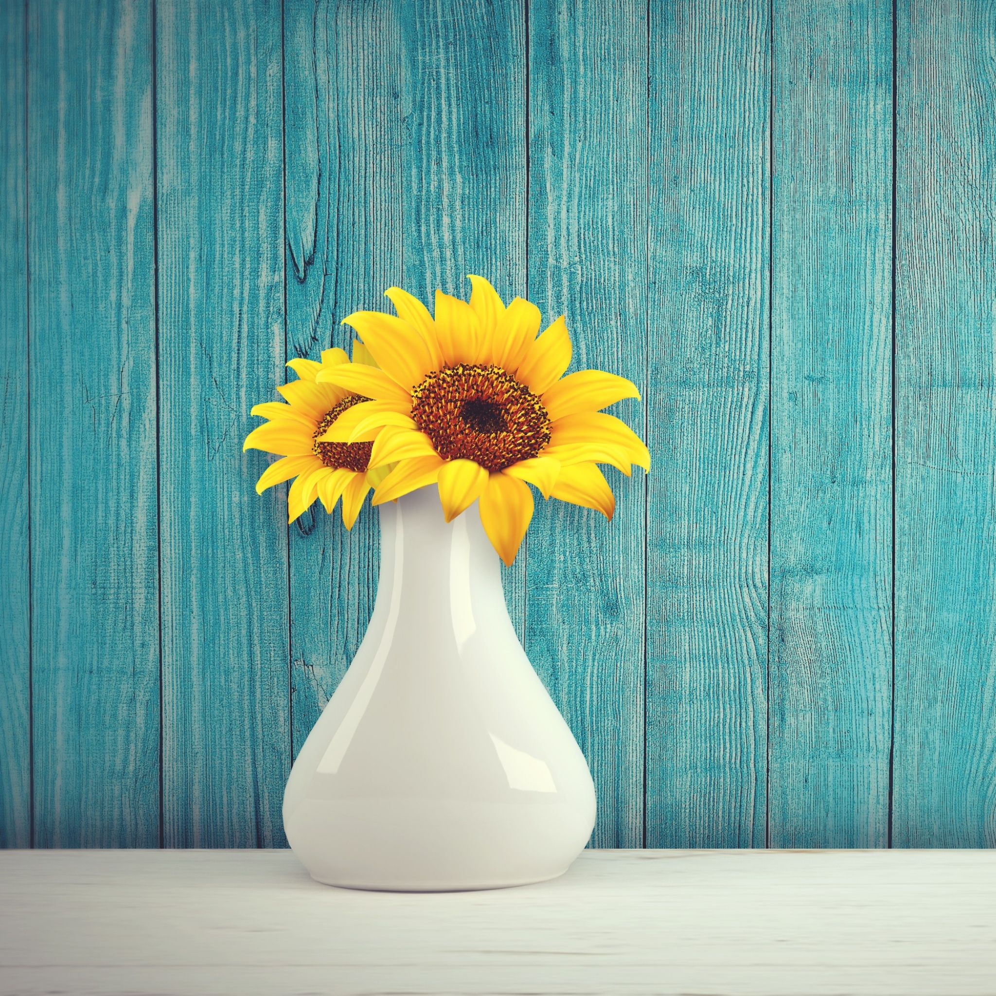 sunflowers flower vase wooden background teal 1536x2048 921