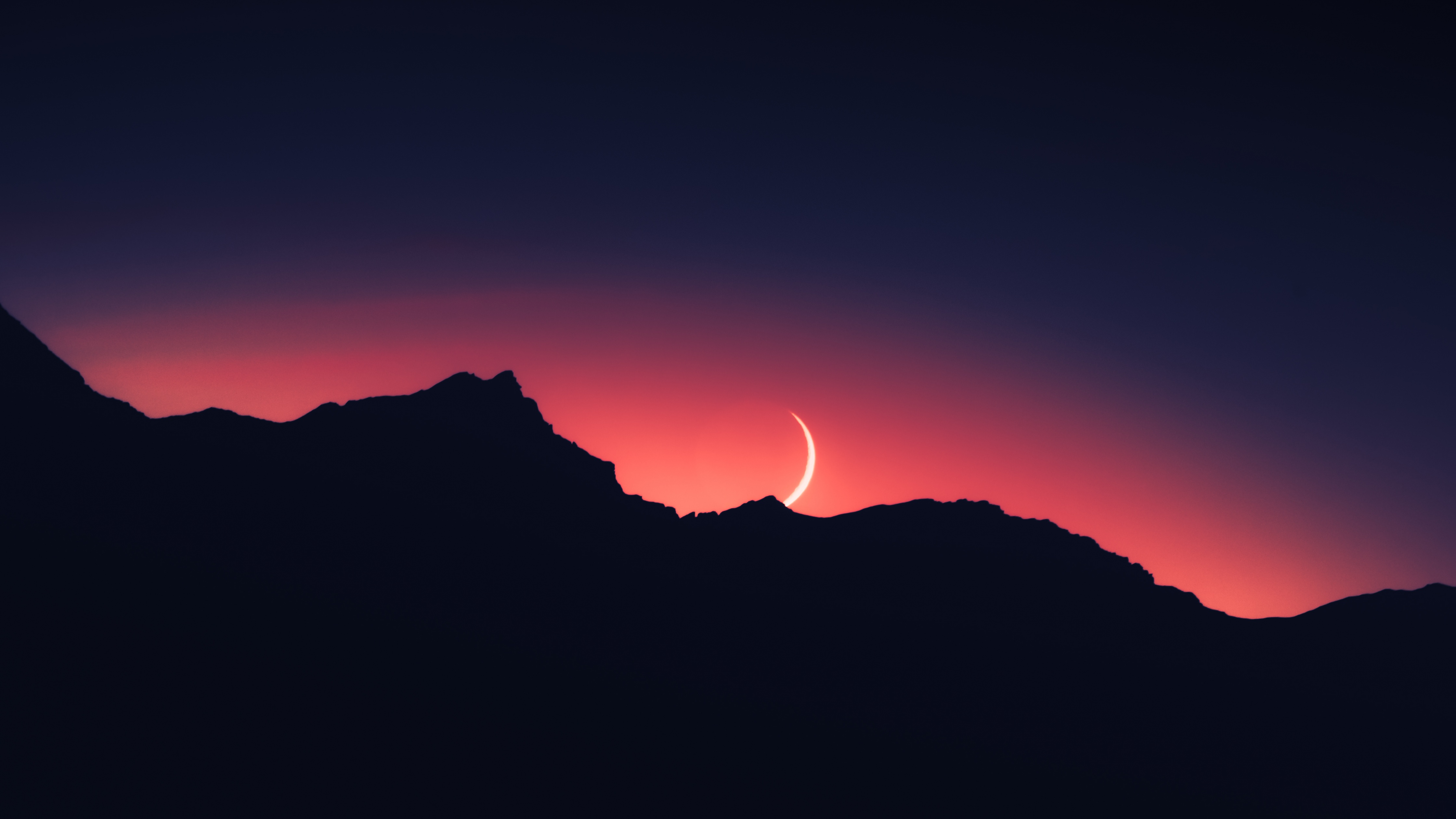Sunset Wallpaper 4K Mountain range Silhouette 4928