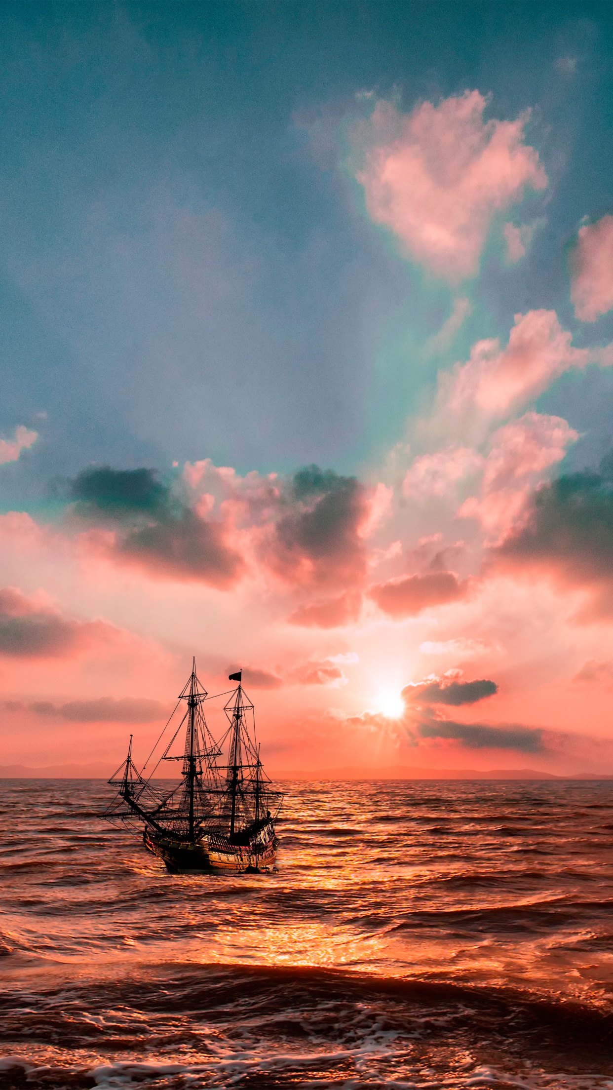Pirate Ship Background 20375878 Vector Art at Vecteezy
