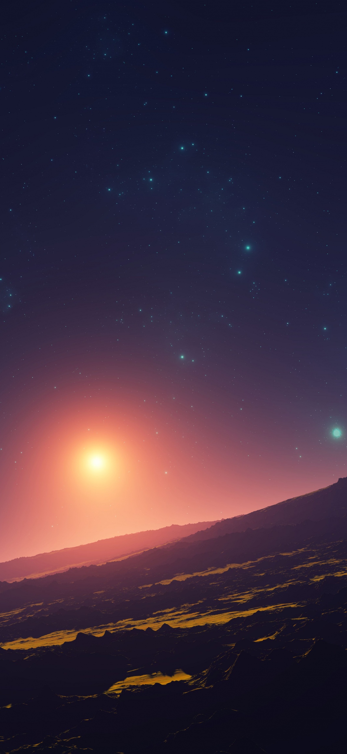 Sunset Wallpaper 4k Planet Stars Space Aerial View Astronomy 5k