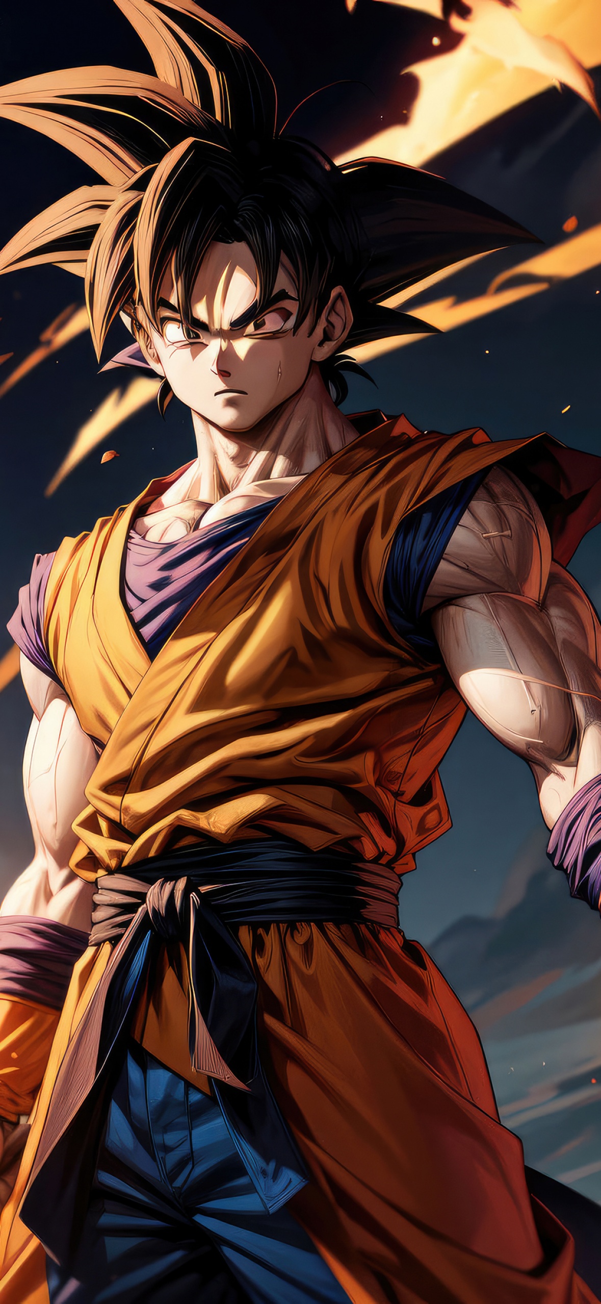 Super Saiyan Goku Wallpaper 4K, Dragon Ball Z, AI art