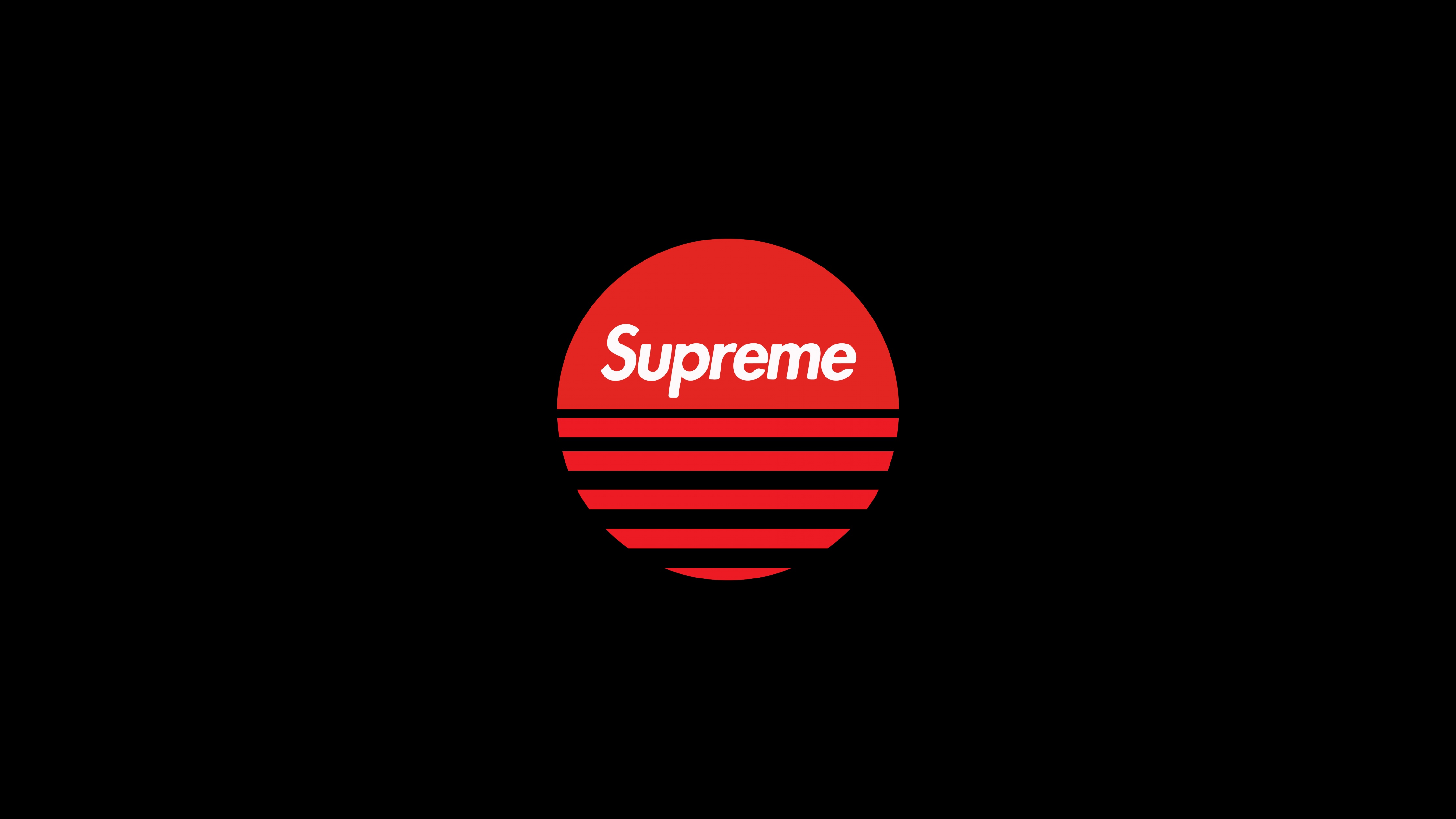 Supreme Wallpaper 4K, Logo, Black background