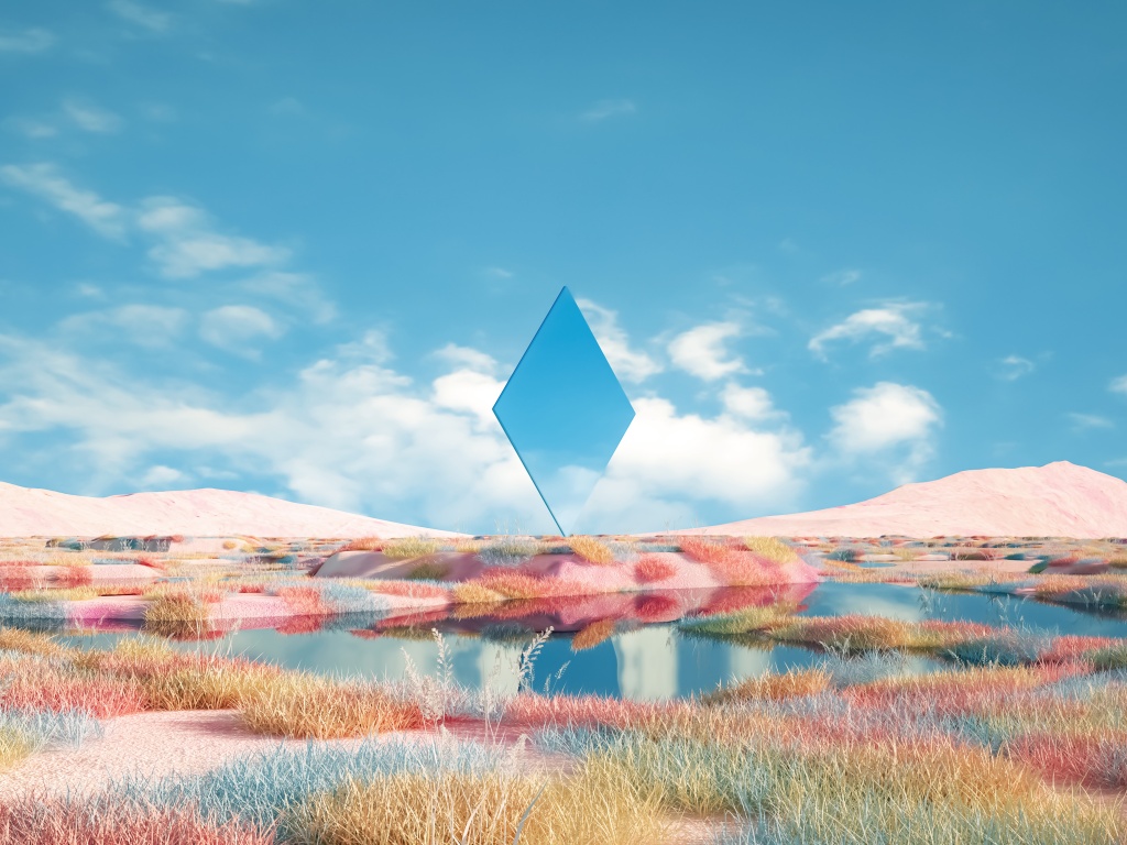 Surreal Wallpaper 4K, Geometric, Landscape, Glass