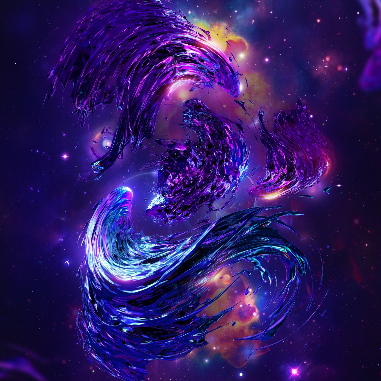 Swarm Wallpaper 4K, Extinction, Nebula, Colorful