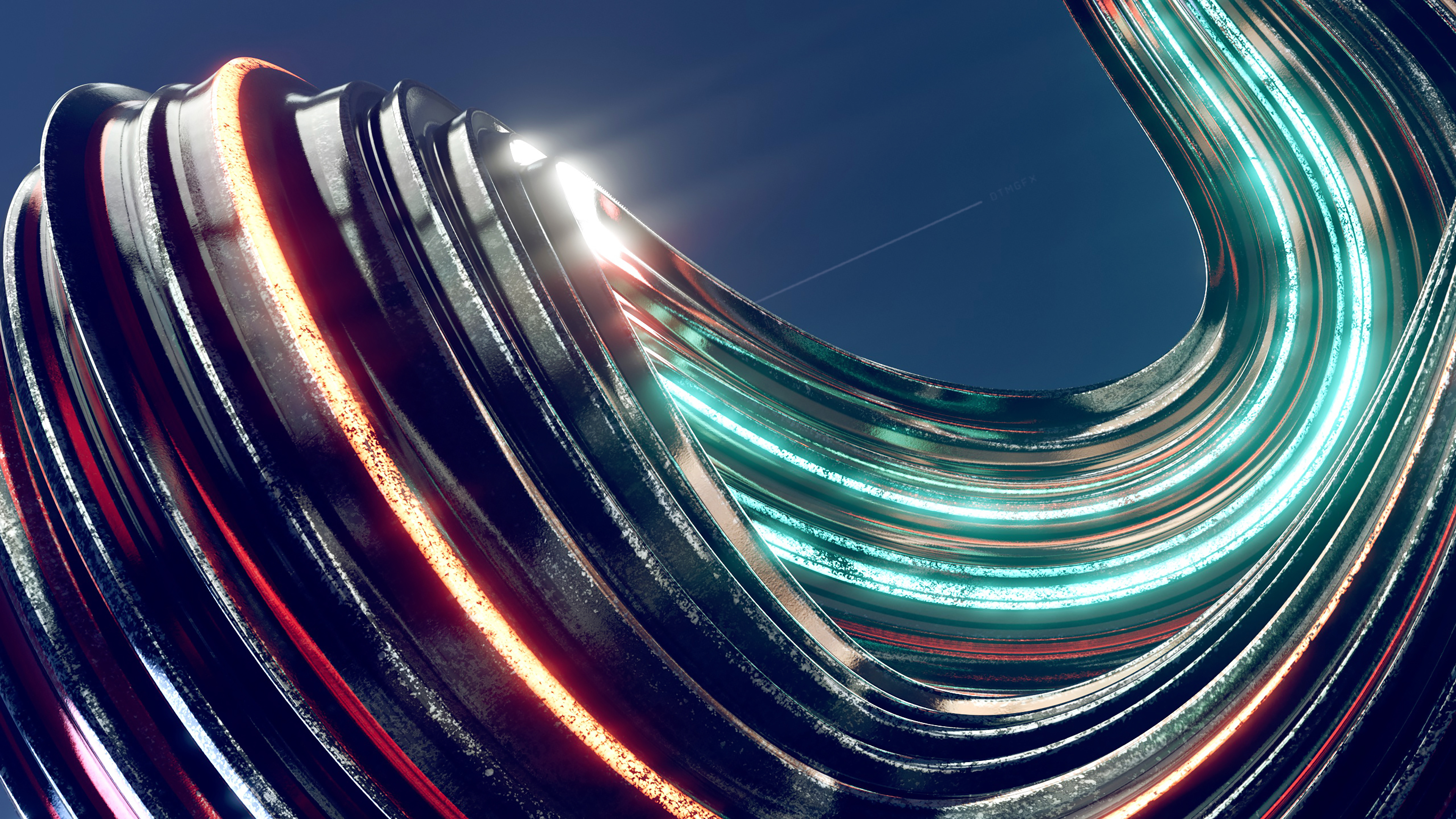 Swirls 4K Wallpaper, Render, CGI, 3D, Colorful, Glowing, Abstract, #2183