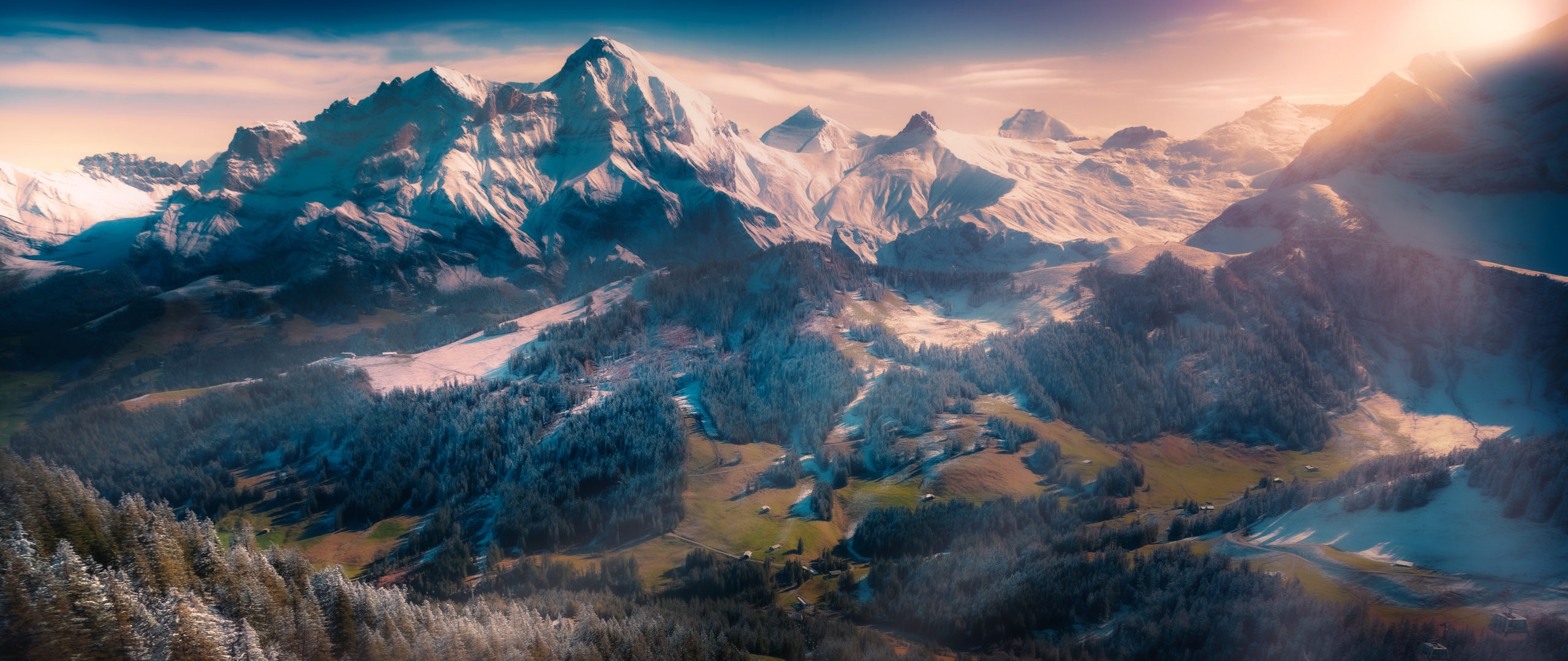 Swiss Alps Wallpaper 4k Winterscape Snow Mountains