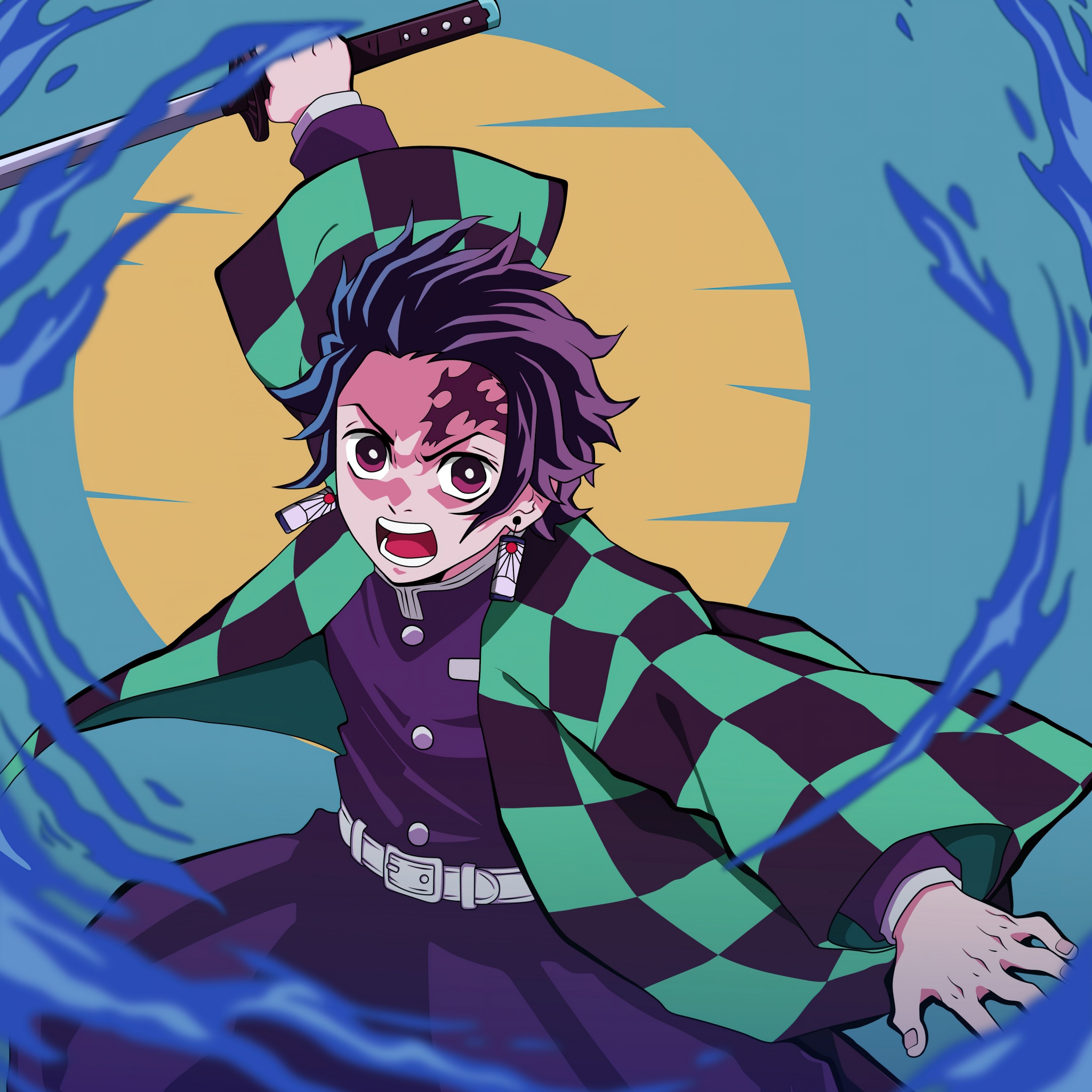 Tanjiro Kamado Wallpaper 4K, Water Breathing