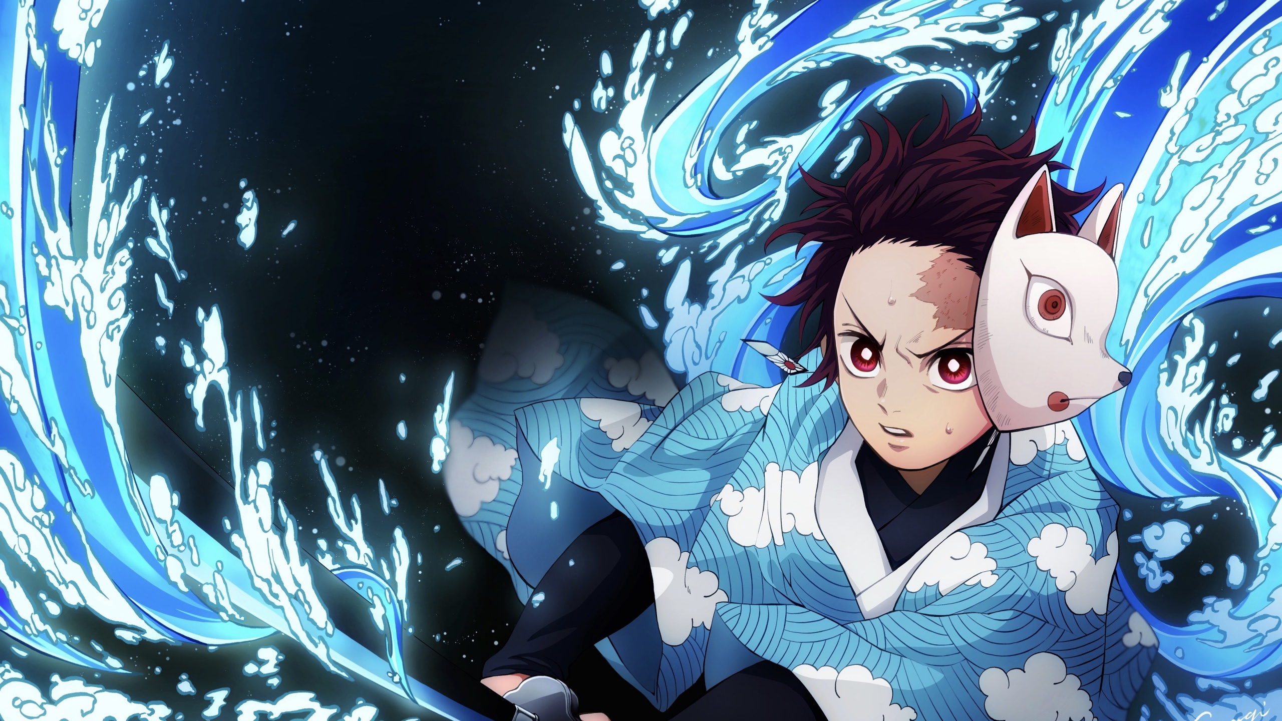 Demon Slayer Tanjiro Kamado With Sword With Blue Background 4K 8K HD Anime  Wallpapers, HD Wallpapers