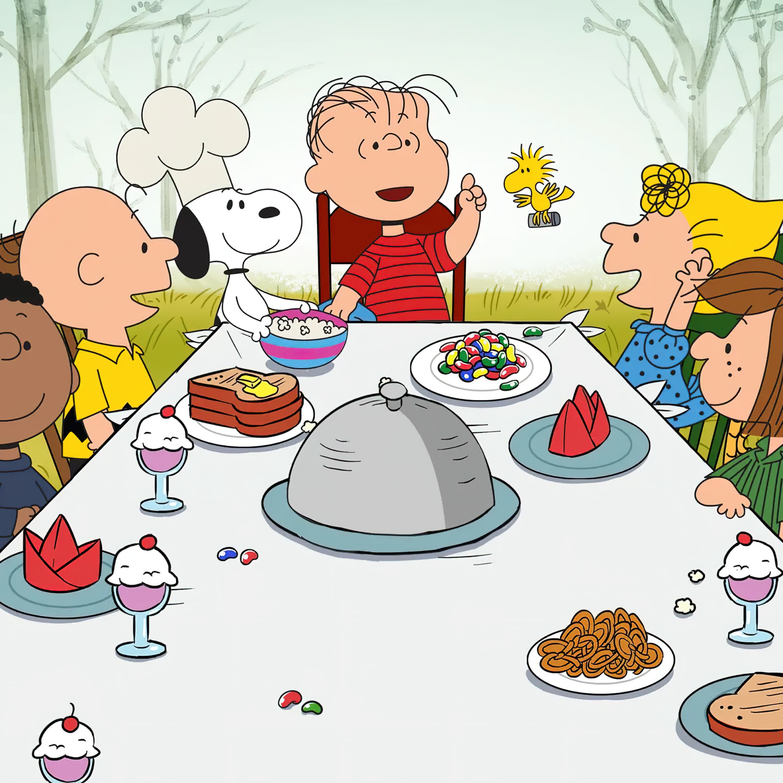 Thanksgiving Wallpaper 4K, Charlie Brown, Peanuts, Snoopy