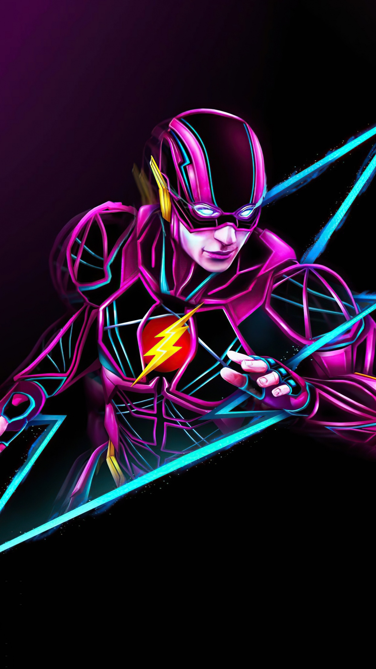 The Flash Wallpaper 4K, Neon art, Graphics CGI, #5268