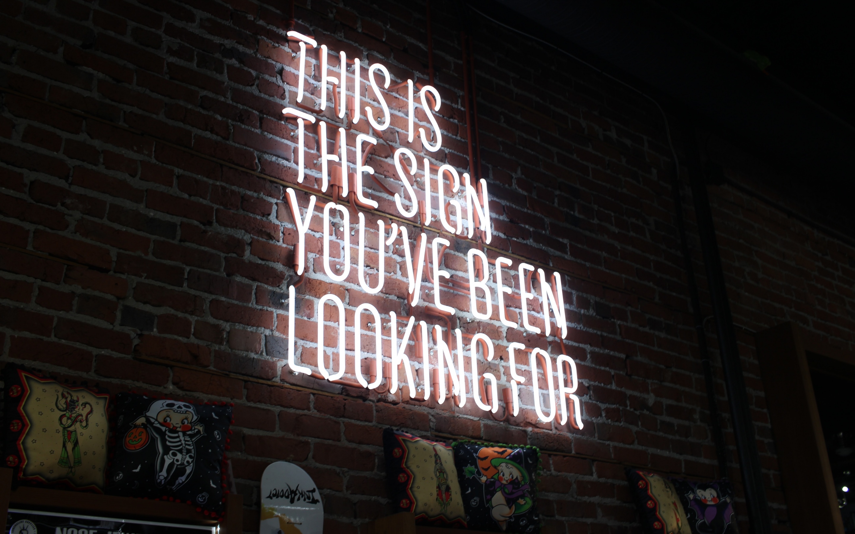 This Is The Sign You've Been Looking For Wallpaper 4K, White Neon Sign