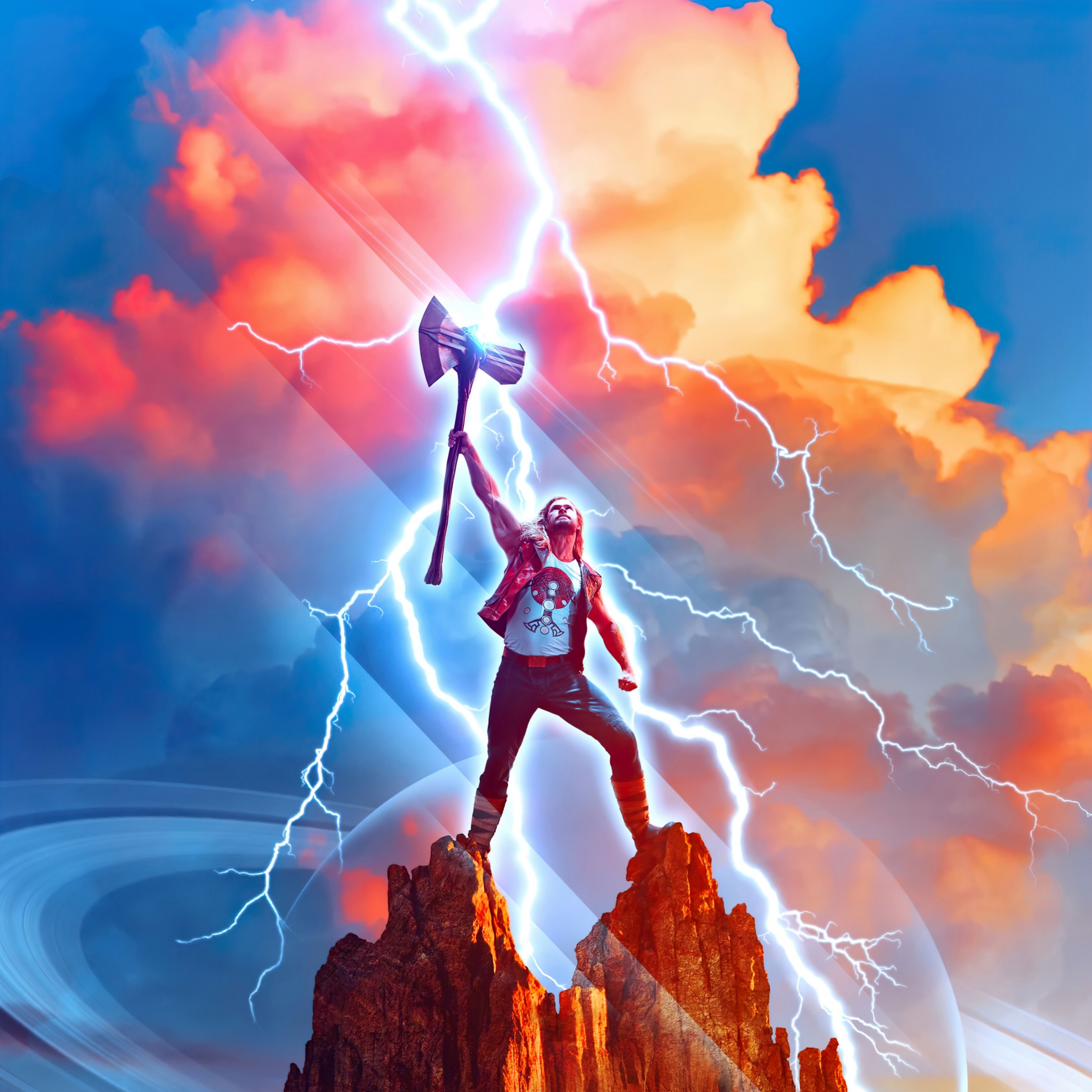 Thor Superhero Chris Hemsworth 4K Ultra HD Mobile Wallpaper