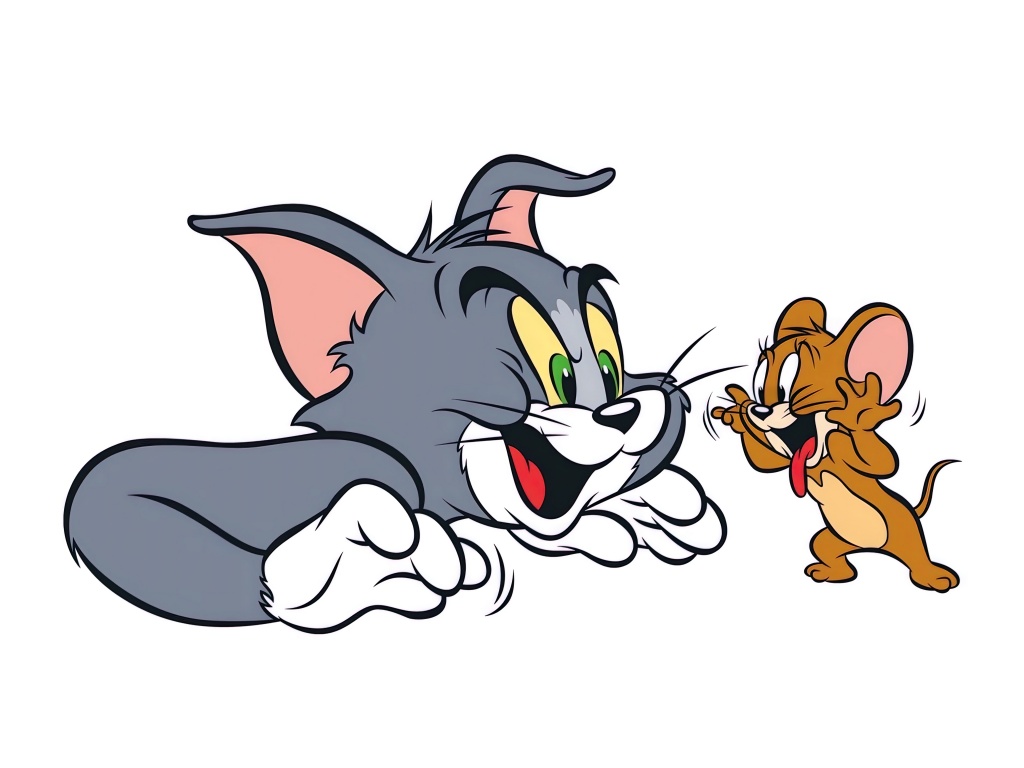 Tom & Jerry Wallpaper 4K, 8K, Cartoon, 5K, White background