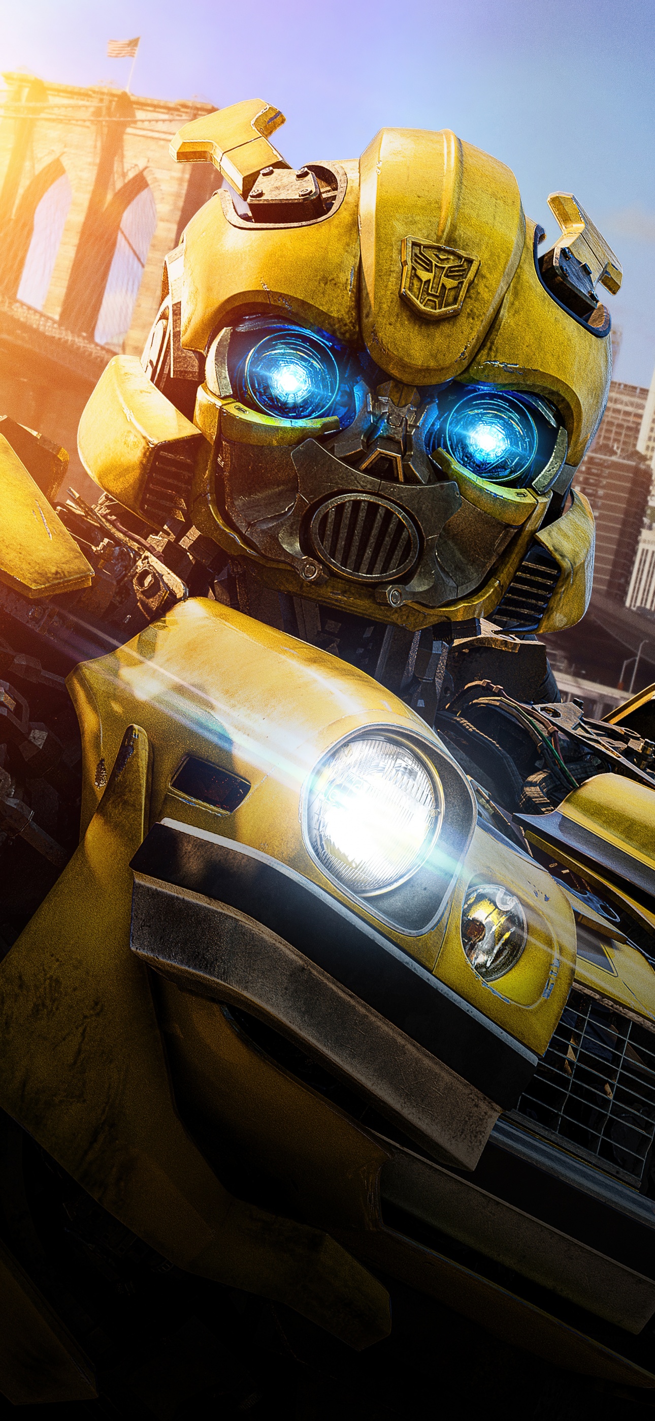 Wallpaper Robot Bumblebee Transformers Film Poster Yellow Background   Download Free Image