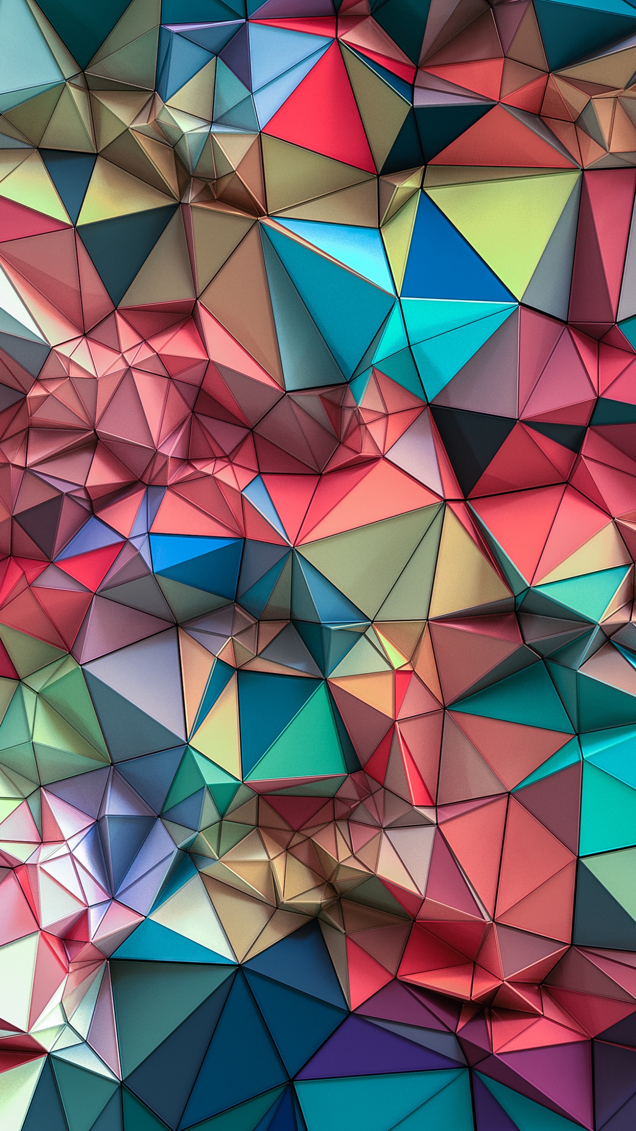 Triangles Wallpaper 4K, 3D background, Colorful, Abstract, #6465
