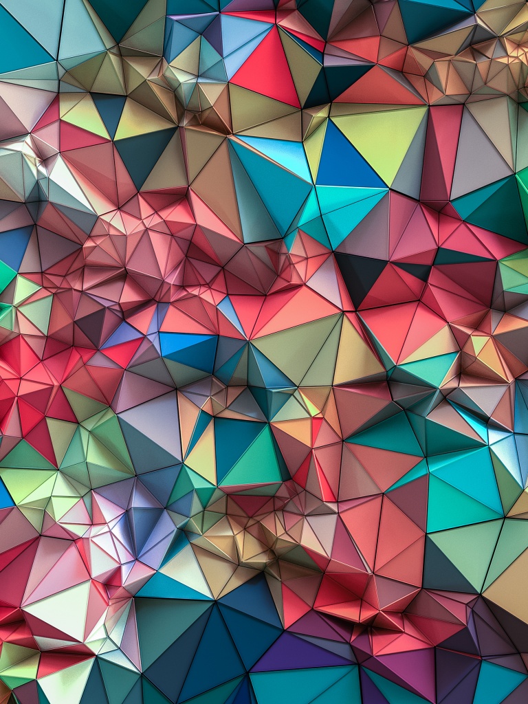 Triangles Wallpaper 4K, 3D background, Colorful, Abstract, #6465