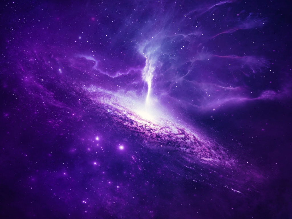 Universe Wallpaper 4K, Spiral, Nebula, Galaxy, Purple