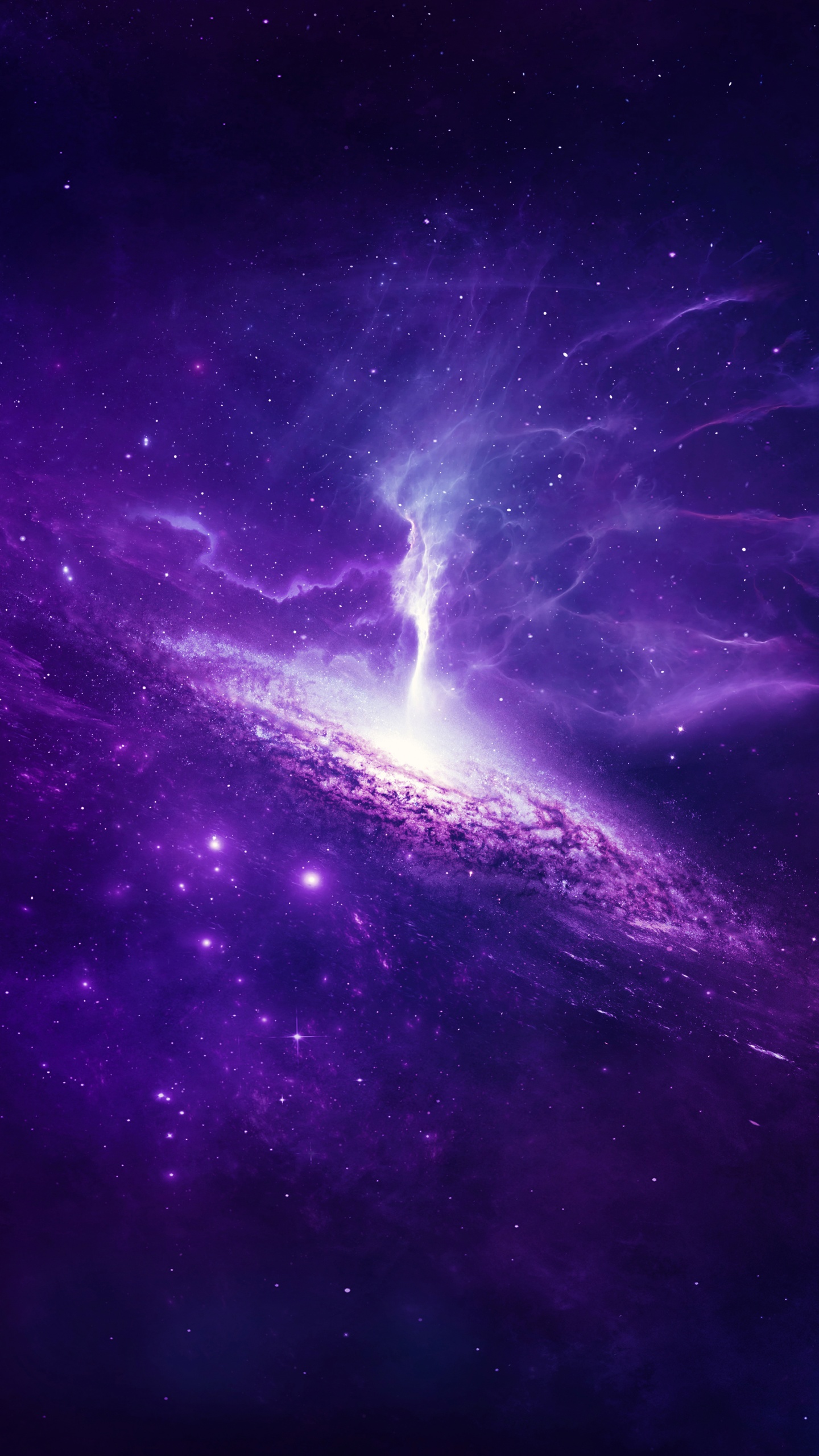 Universe Wallpaper 4K, Spiral, Nebula, Galaxy, Purple