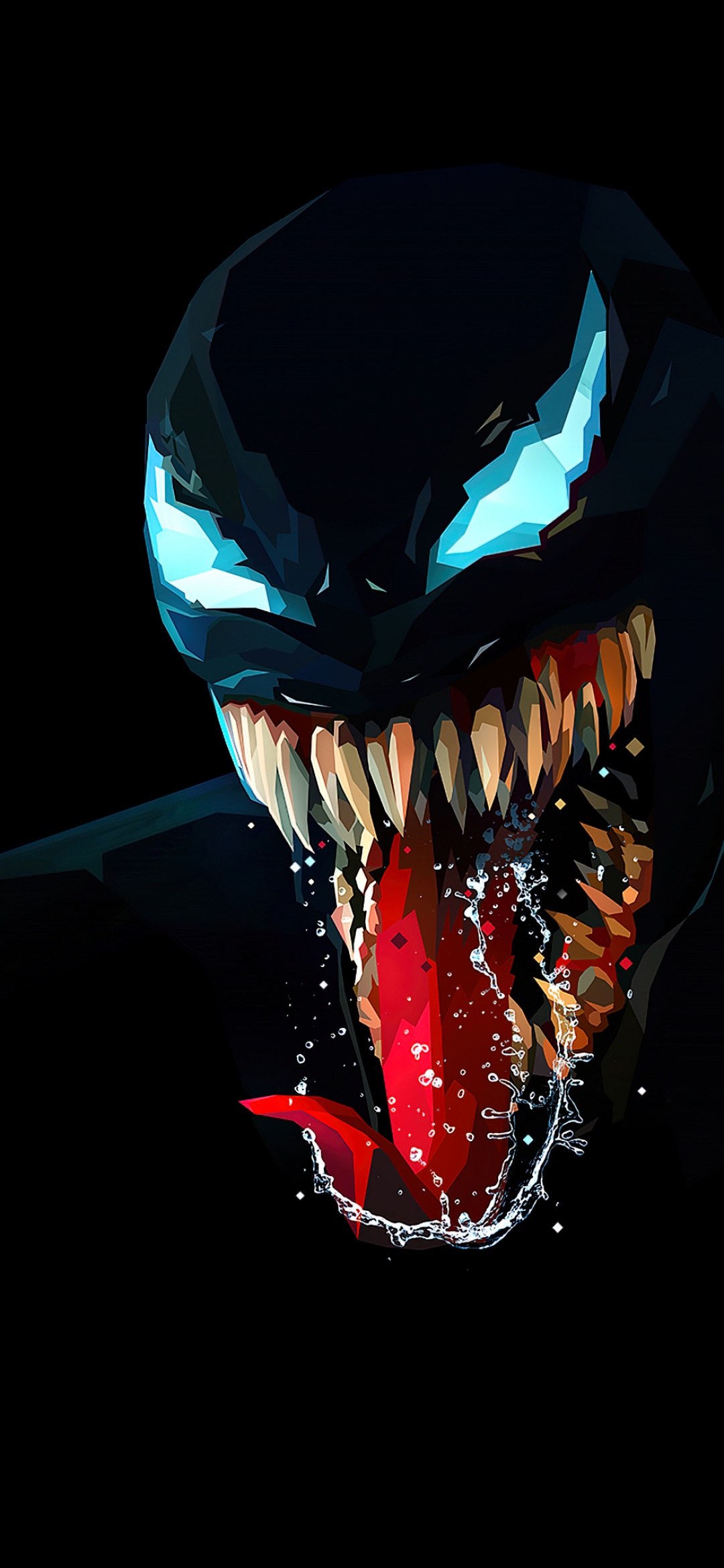 Venom Wallpaper 4K, Low poly, AMOLED, Black background, Graphics CGI, #6133