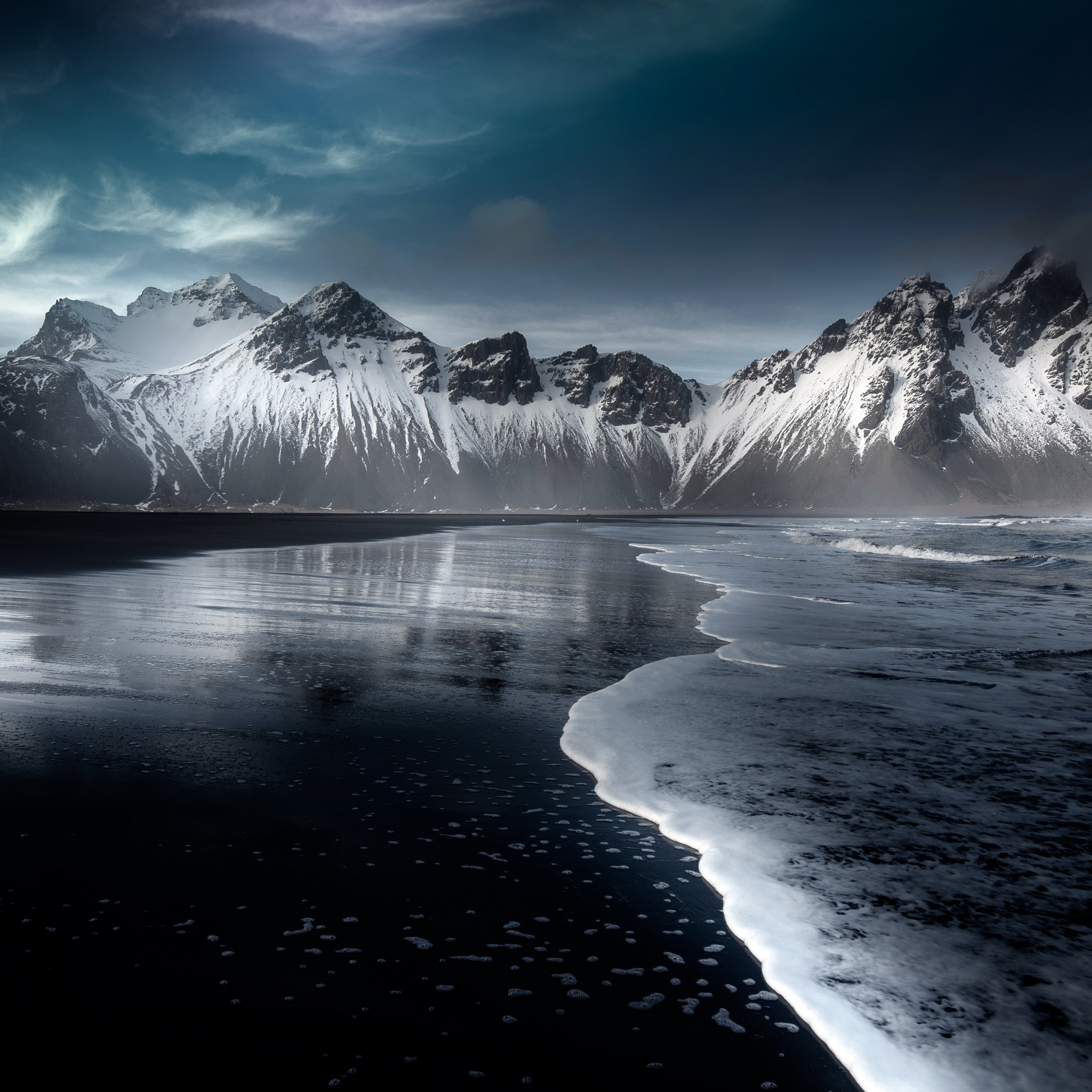 Vestrahorn mountain Wallpaper 4K, Stokksnes, Beach, Icelandic coast