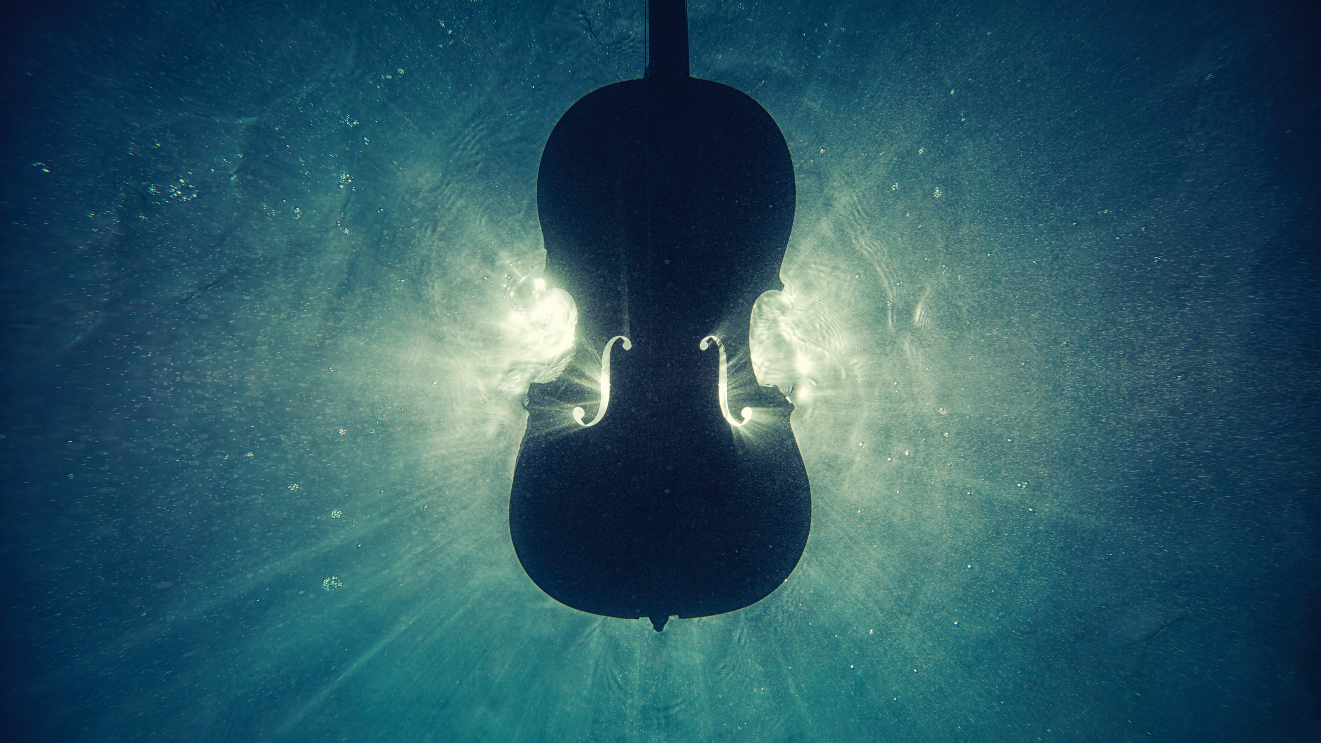 Violin Wallpaper 4K, Underwater, Sea, Photography, #10453