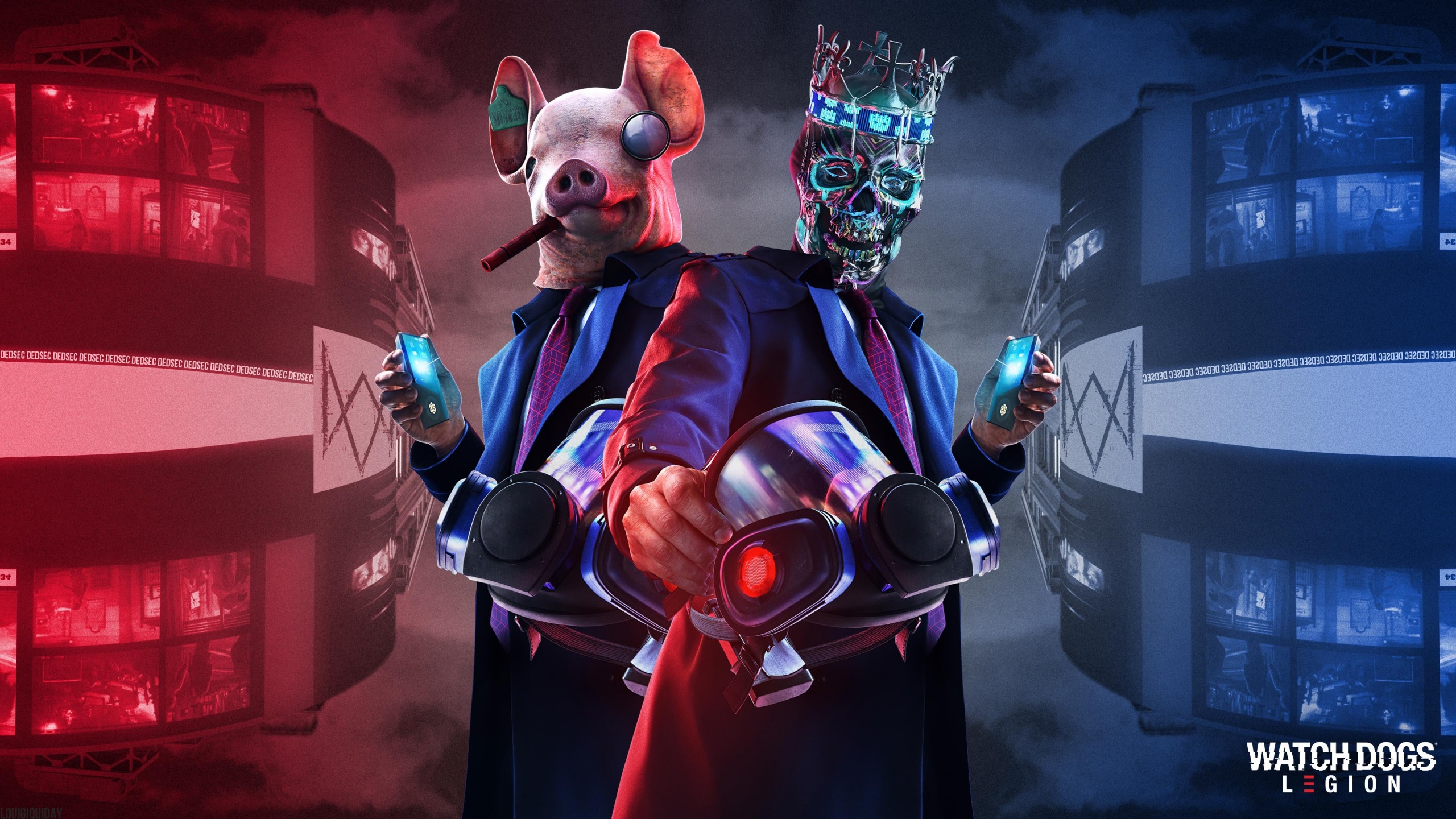 Watch Dogs: Legion Wallpaper 4K, Ded Coronet Mask, Pig mask