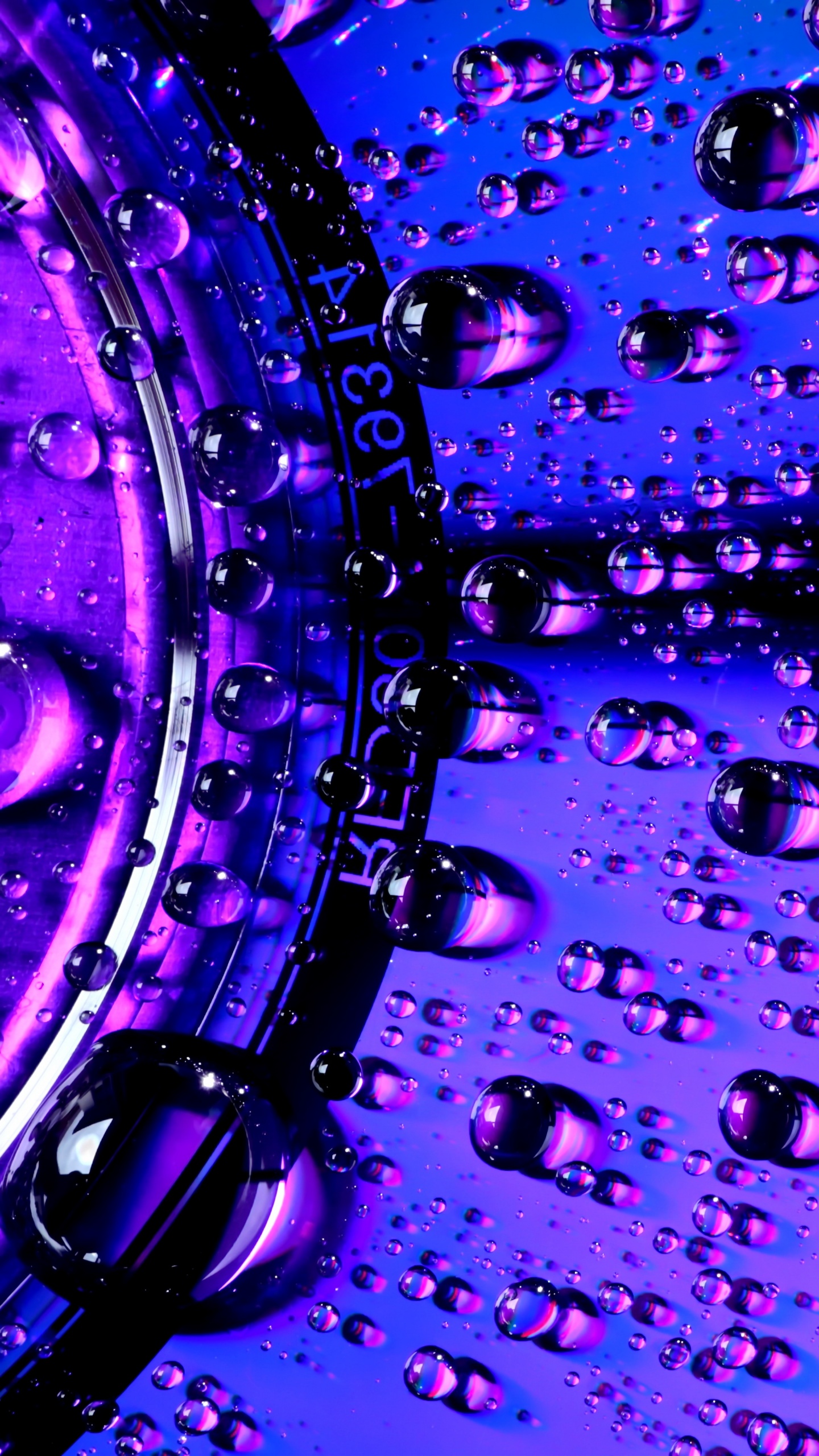 Water droplets Wallpaper 4K, Macro, Purple light, Photography, #6383