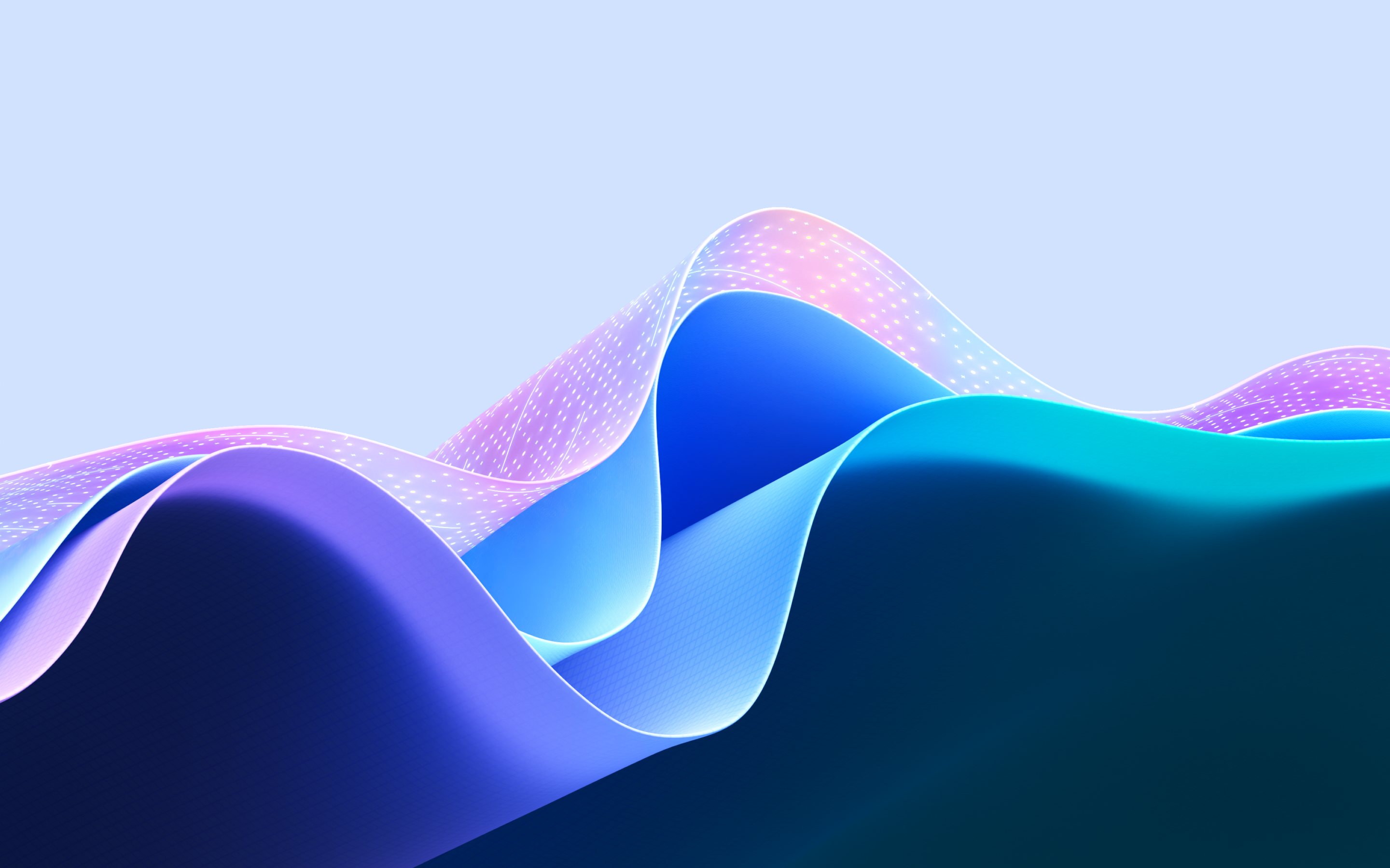 Waves Wallpaper 4K, Windows 11, Blue, Stock