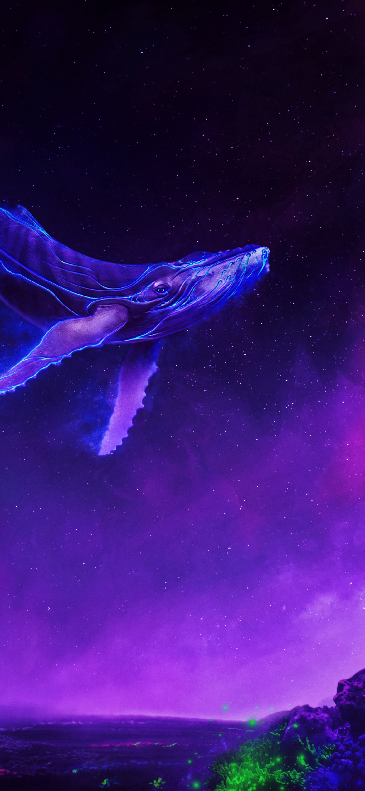 Whale Wallpaper 4K, Surreal, Lucid, Colorful space