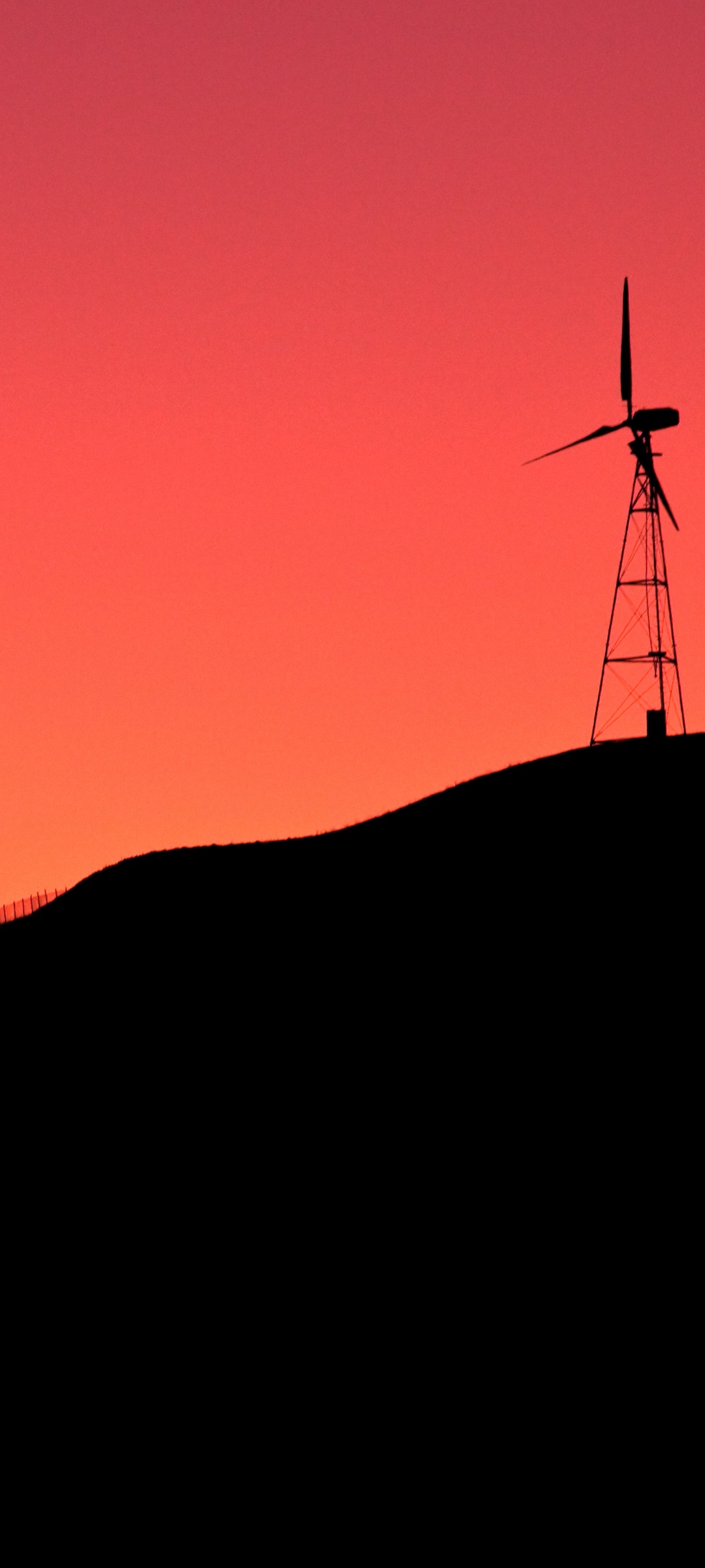 Windmill Wallpaper 4k Sunrise Silhouette Orange Sky Dawn Hill 5k