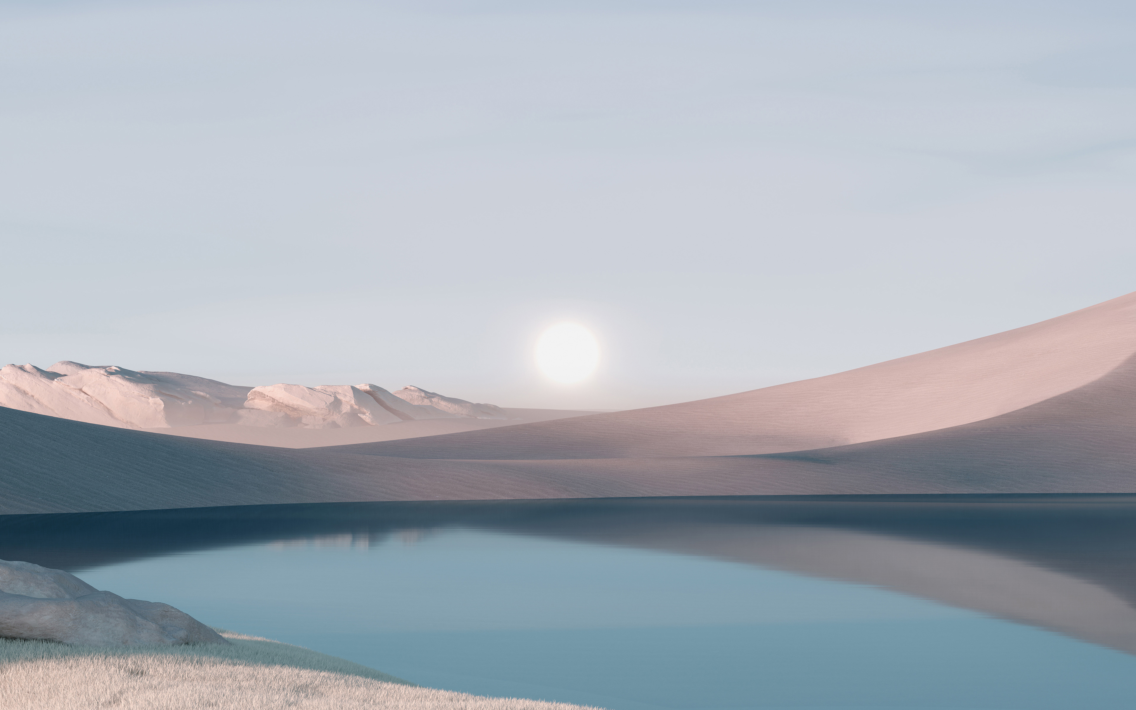 Windows 11 Wallpaper 4K, Desert, Landscape, Scenery, Sunrise, Stock