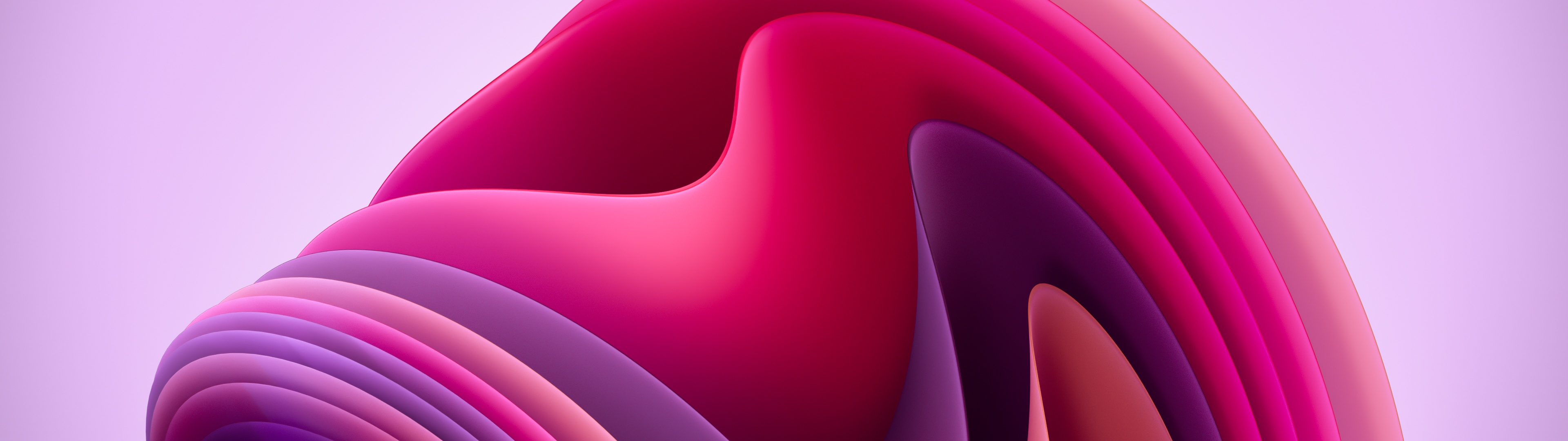 Windows 11 Wallpaper 4K, Flow, Light, Pink background