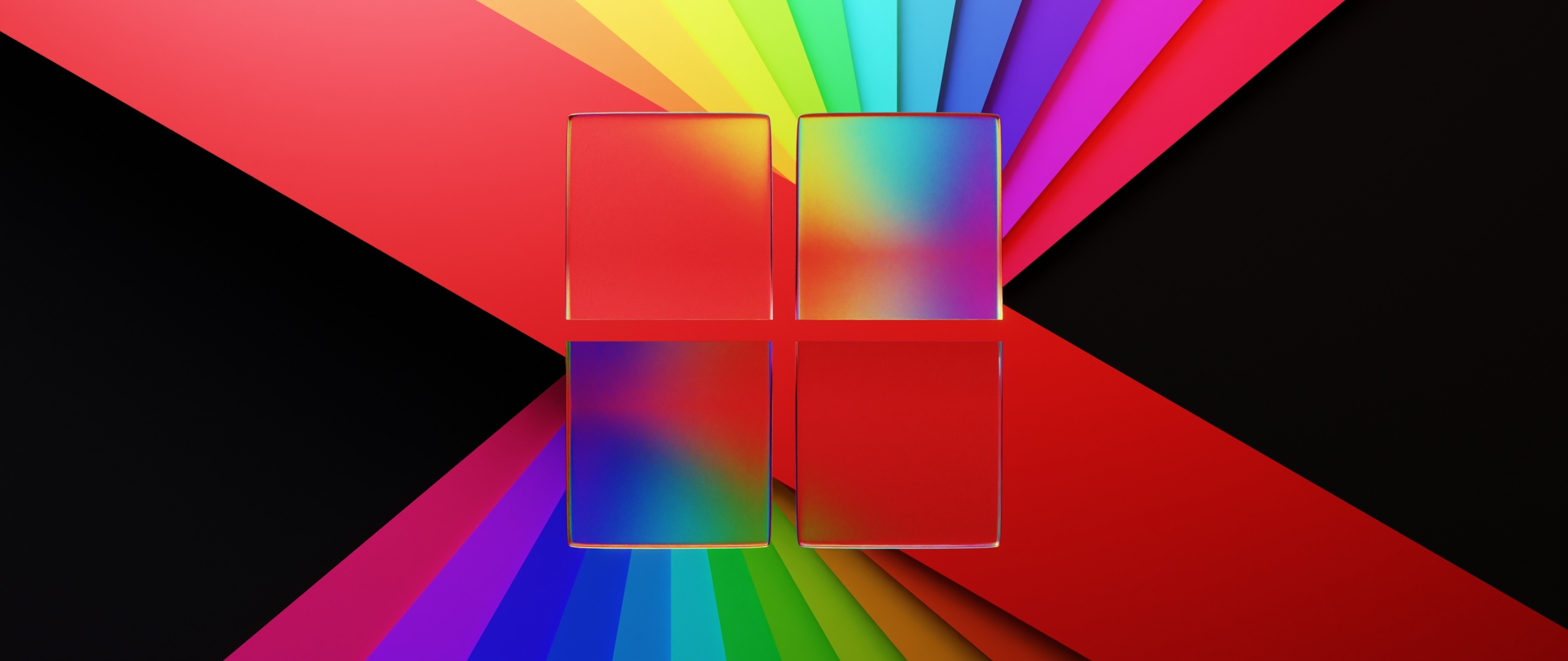 Windows 11 Wallpaper 4K, Glass, Colorful, Technology, #6752