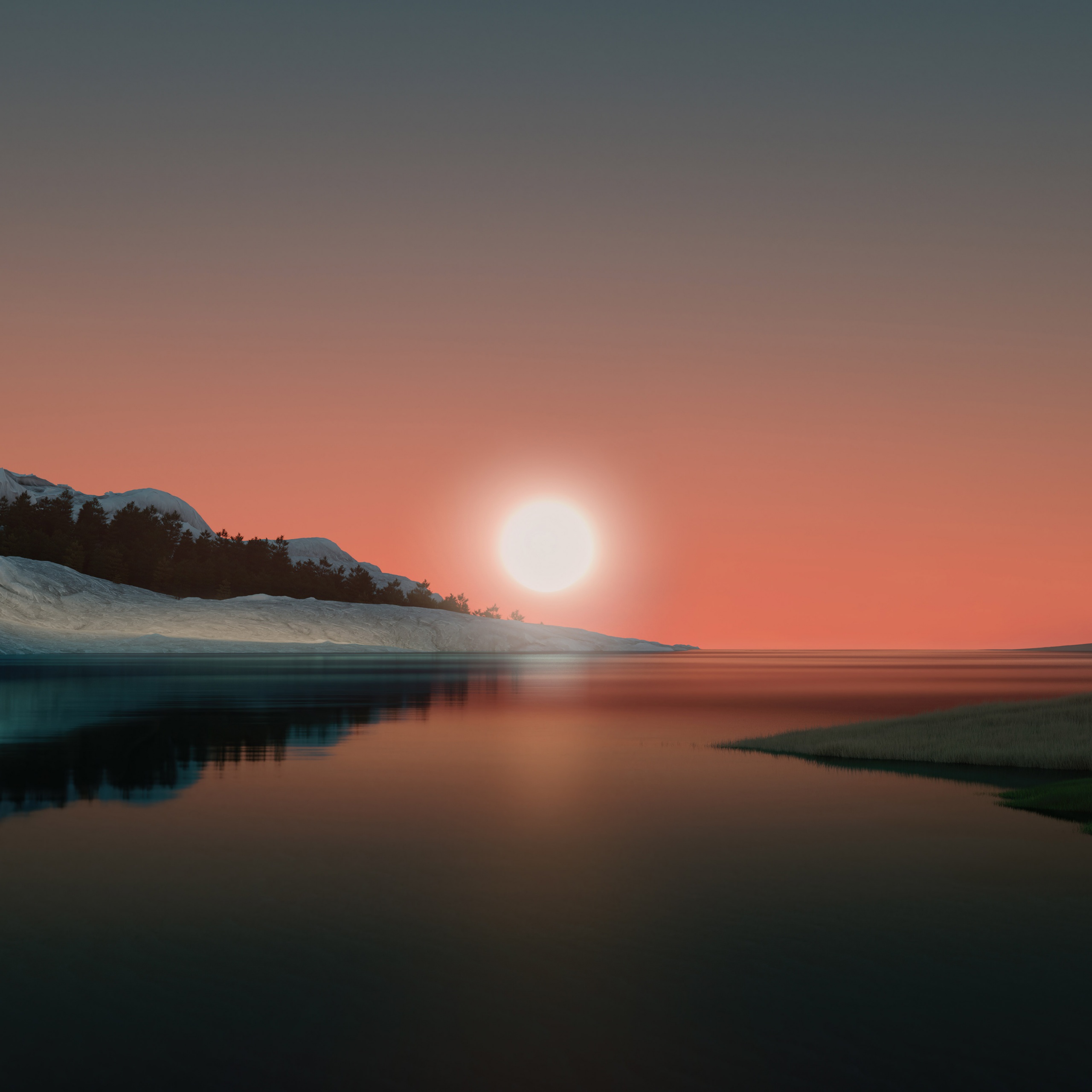 Free Minimalist Sunset Sea Aesthetic Desktop Wallpaper template