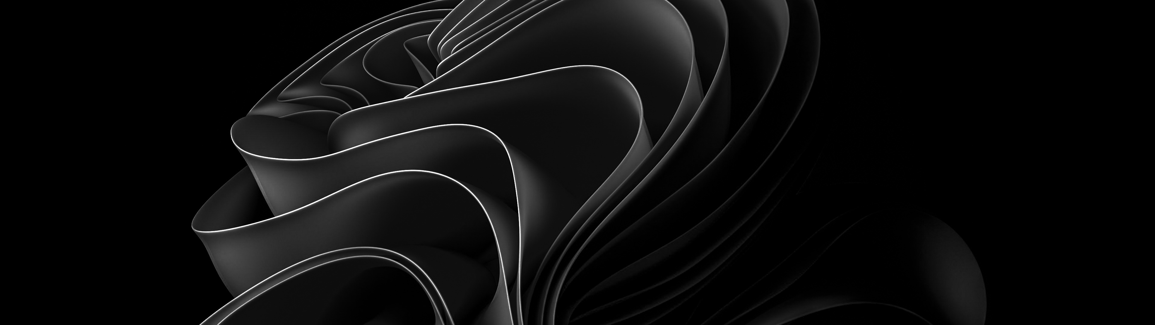 Windows 11 Wallpaper 4K, Black abstract, Stock