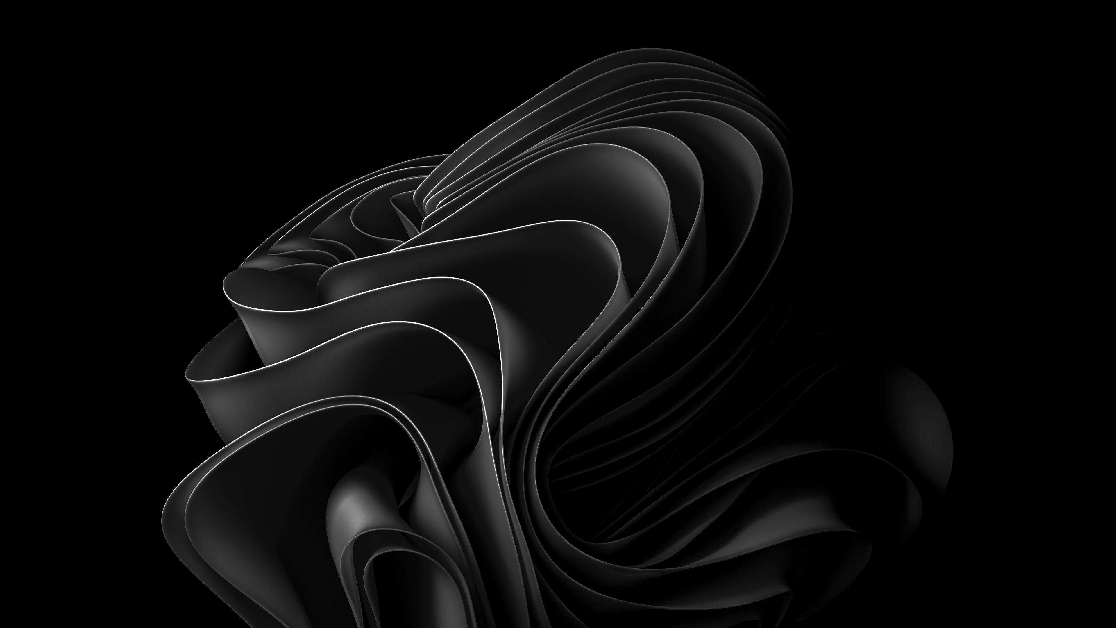 Windows 11 Wallpaper 4K, Stock, Black abstract, Abstract, #8971
