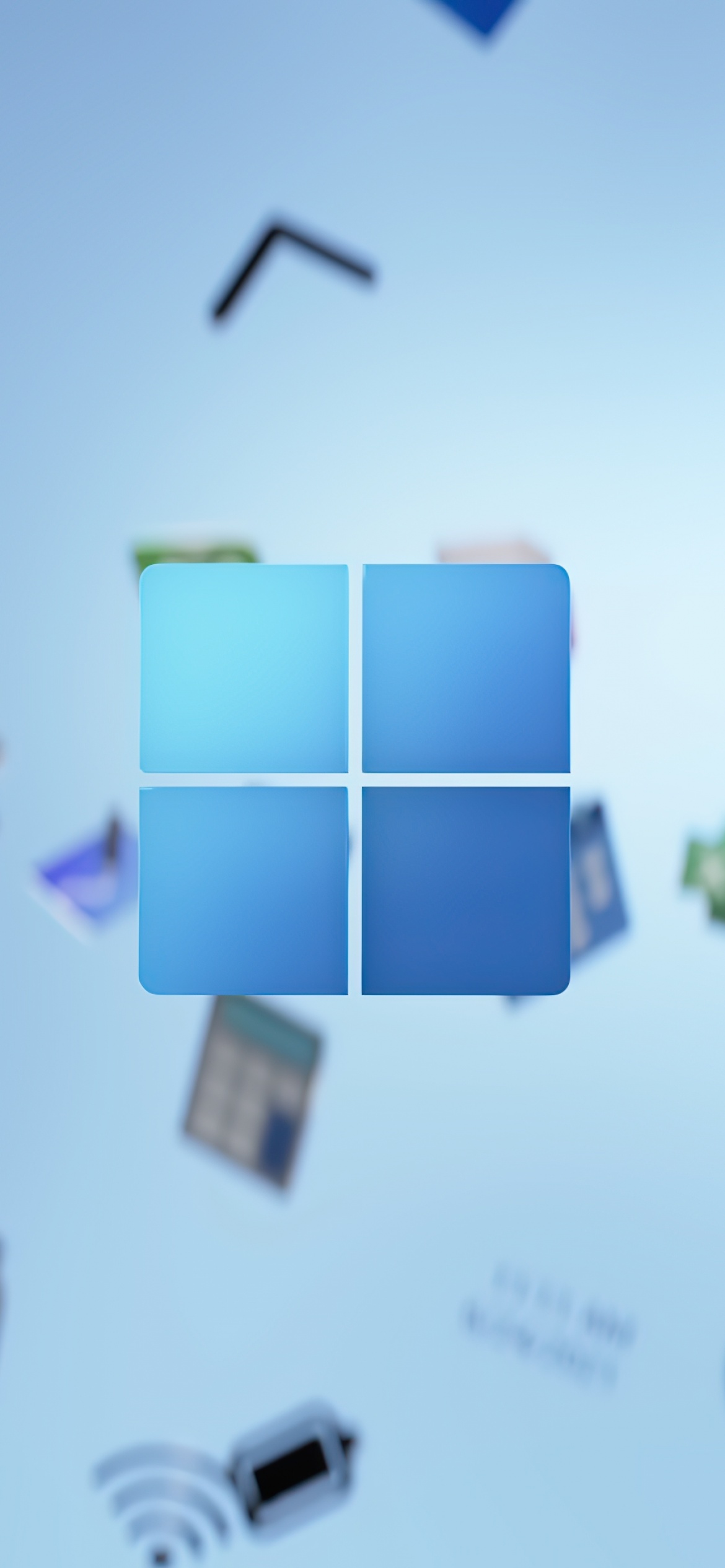 Windows 11 Wallpaper 4K, Stock, Official, Blue background, Apps, 2021